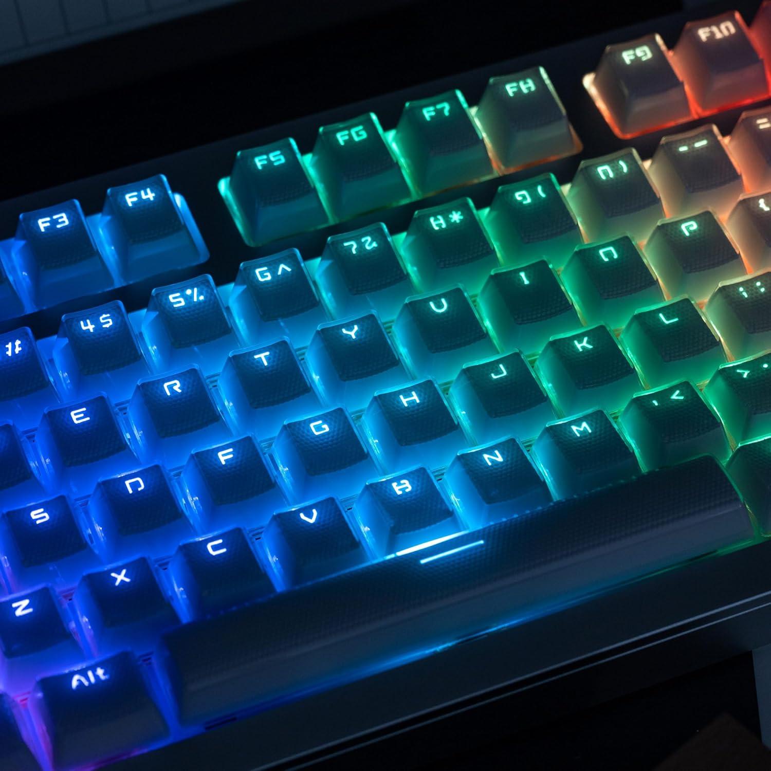 Juego de Teclas Mecánicas Mintcaps Cristal Blanco 134 Teclas