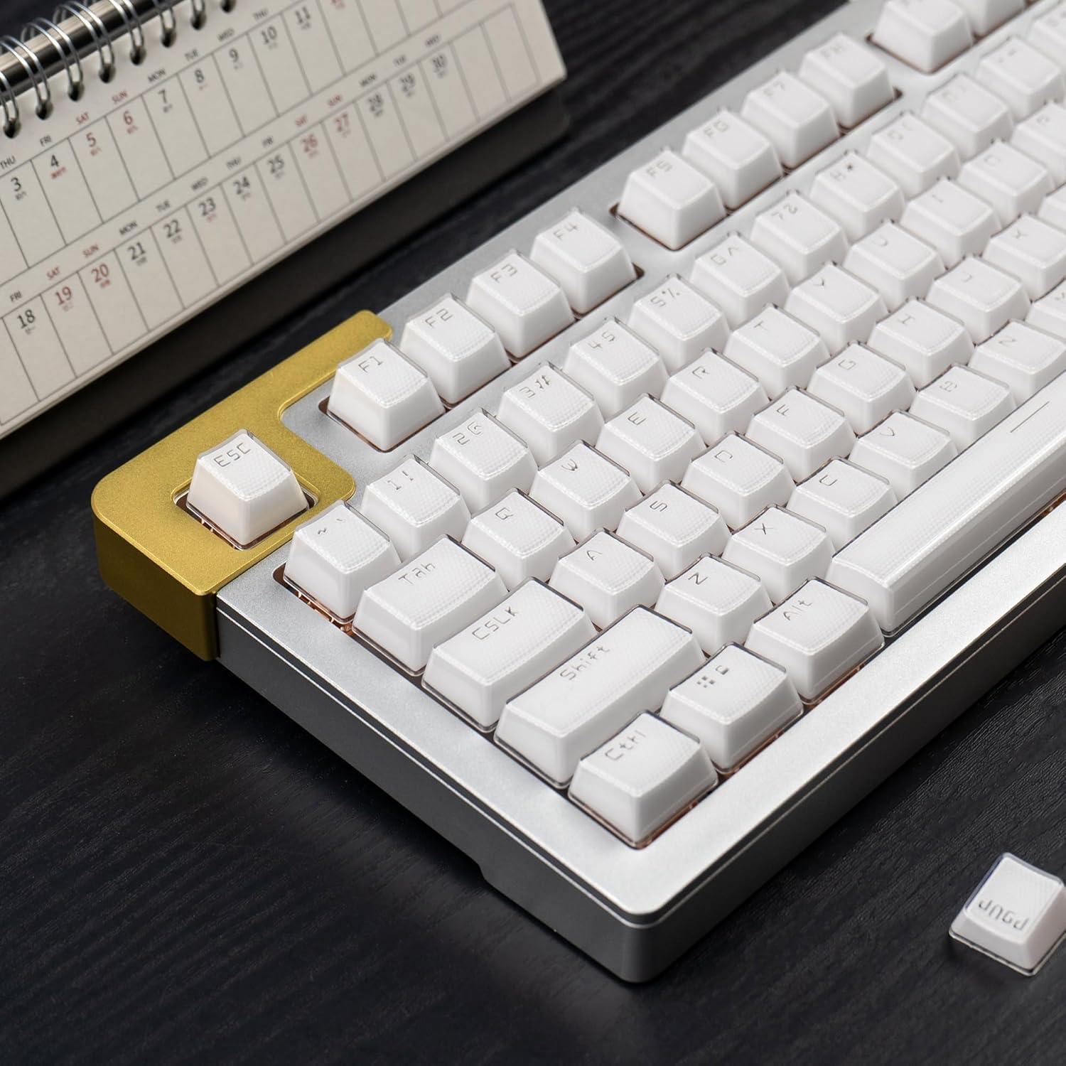 Juego de Teclas Mecánicas Mintcaps Cristal Blanco 134 Teclas