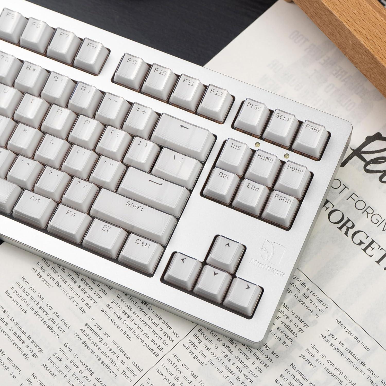 Juego de Teclas Mecánicas Mintcaps Cristal Blanco 134 Teclas