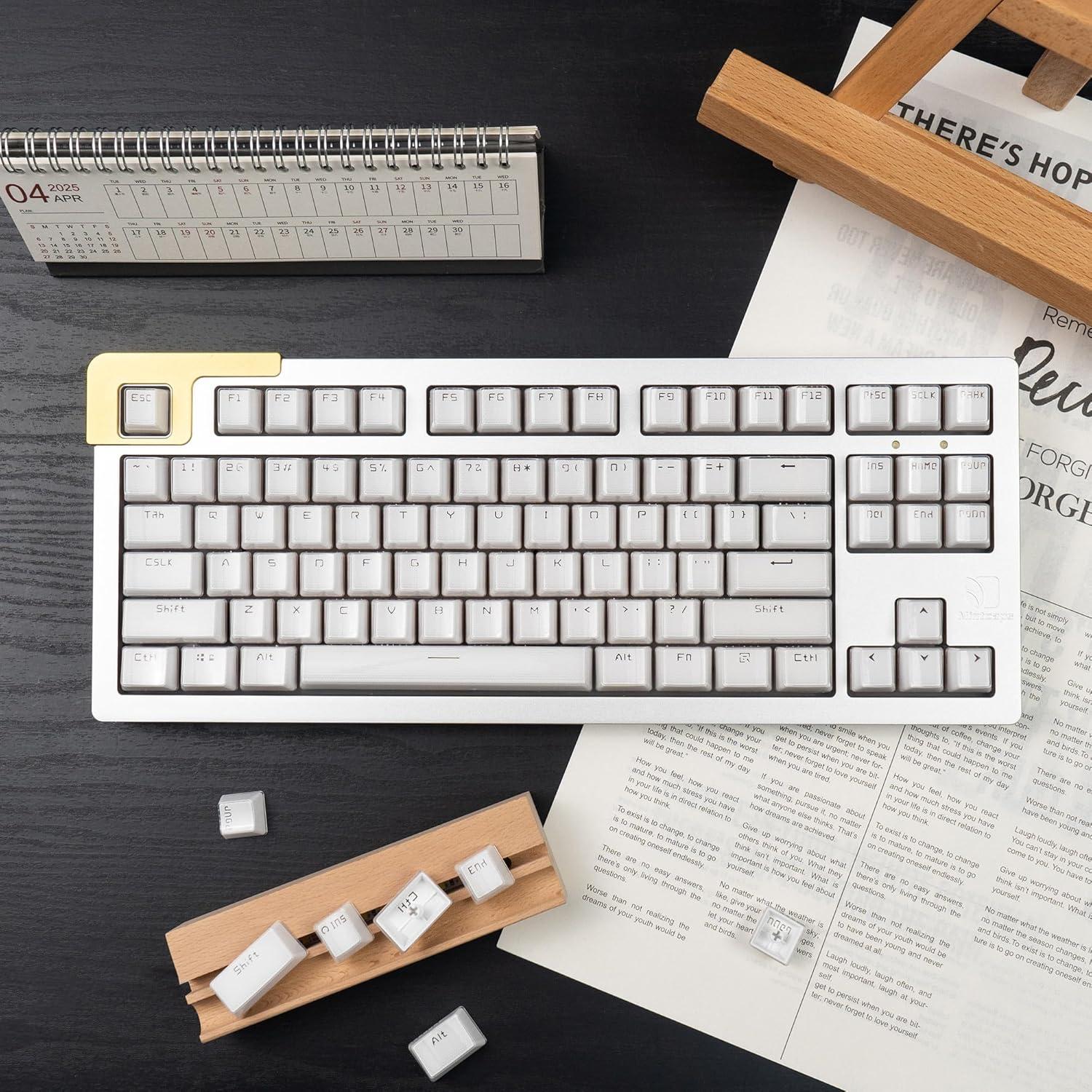 Juego de Teclas Mecánicas Mintcaps Cristal Blanco 134 Teclas