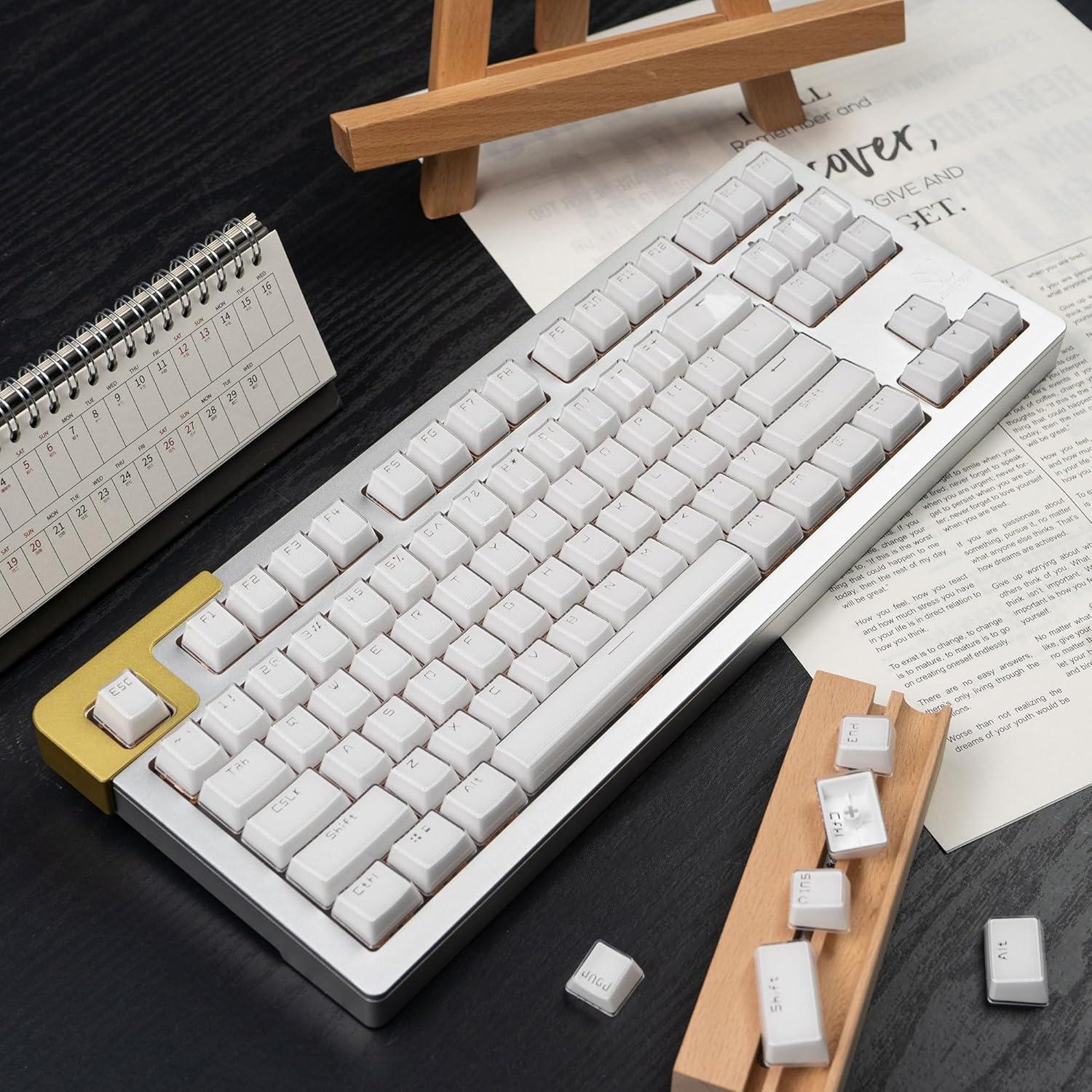 Juego de Teclas Mecánicas Mintcaps Cristal Blanco 134 Teclas