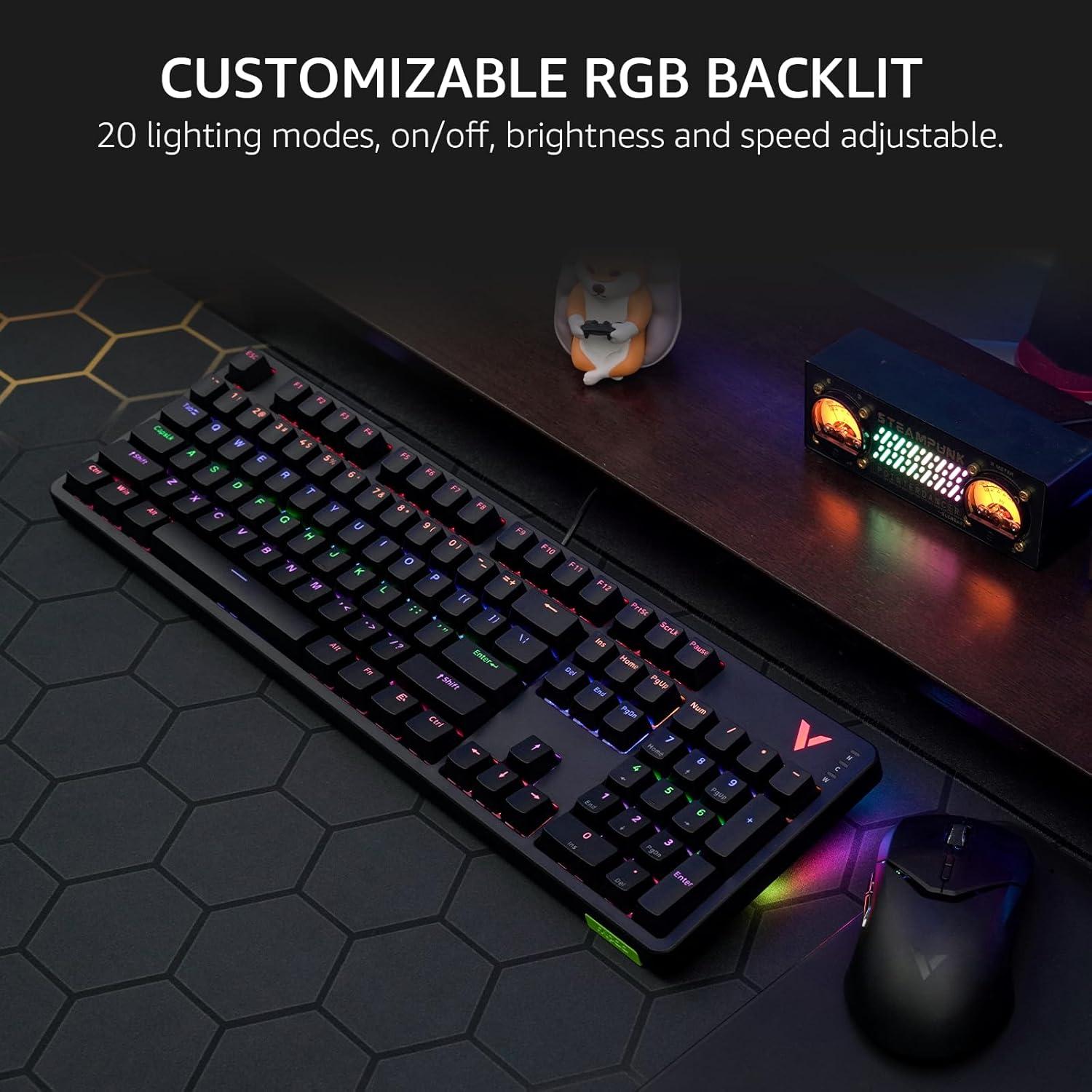 Teclado Mecánico Rapoo V500Pro RGB 104 Teclas Anti-Ghosting