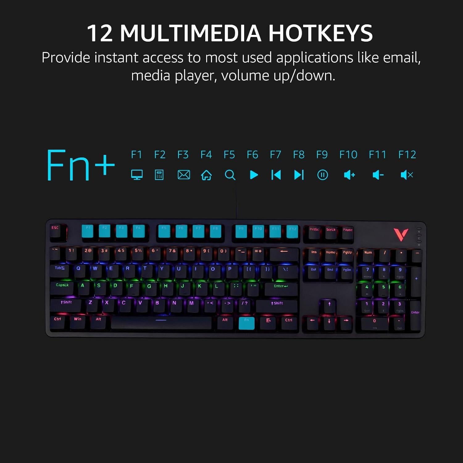 Teclado Mecánico Rapoo V500Pro RGB 104 Teclas Anti-Ghosting