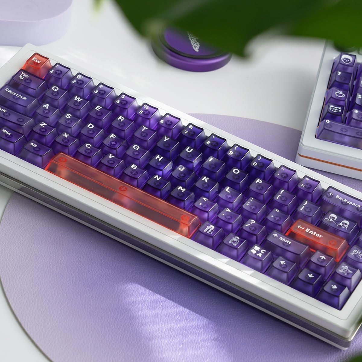 Conjunto de Teclas Transparentes Moradas Hunfuthr 150 Piezas