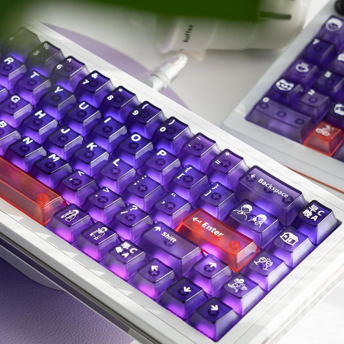 Conjunto de Teclas Transparentes Moradas Hunfuthr 150 Piezas