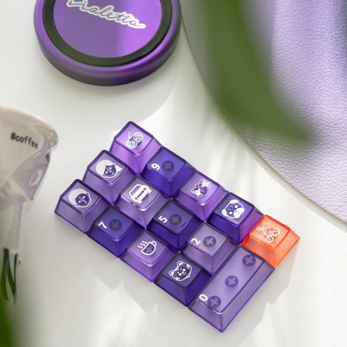 Conjunto de Teclas Transparentes Moradas Hunfuthr 150 Piezas