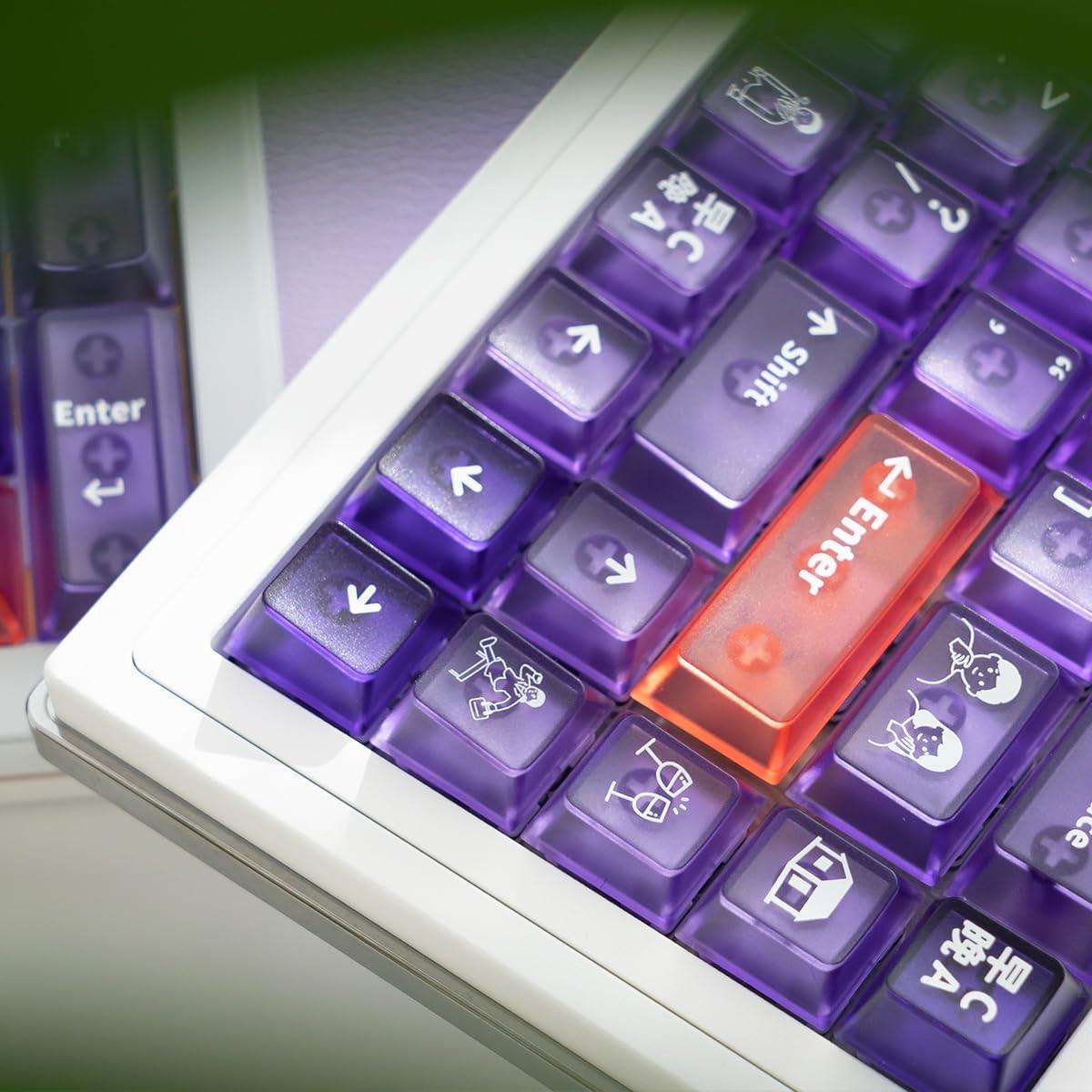 Conjunto de Teclas Transparentes Moradas Hunfuthr 150 Piezas