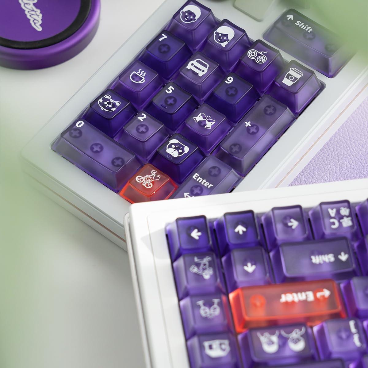 Conjunto de Teclas Transparentes Moradas Hunfuthr 150 Piezas