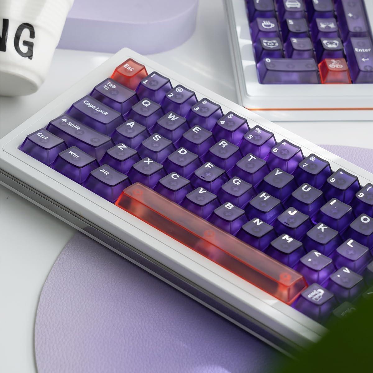 Conjunto de Teclas Transparentes Moradas Hunfuthr 150 Piezas