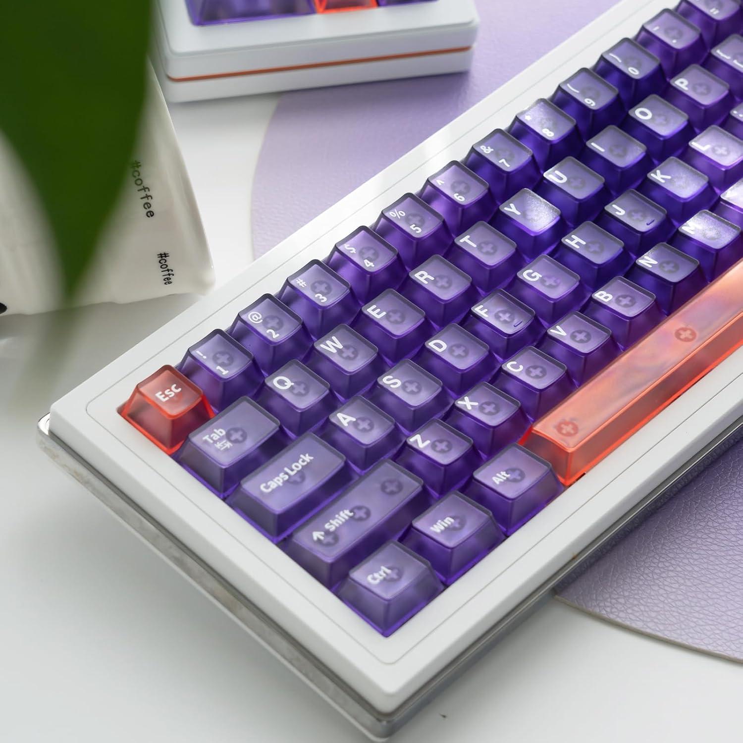 Conjunto de Teclas Transparentes Moradas Hunfuthr 150 Piezas