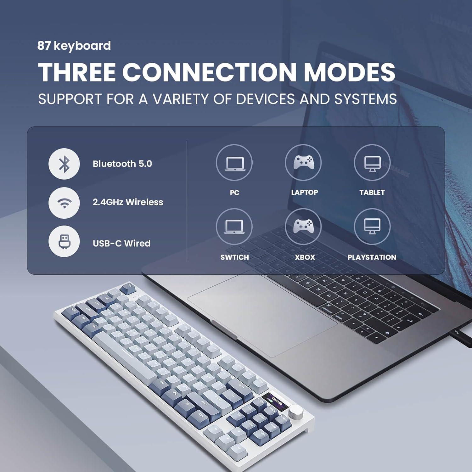 Teclado Mecánico Inalámbrico 75% Jeefull K86BS6 RGB