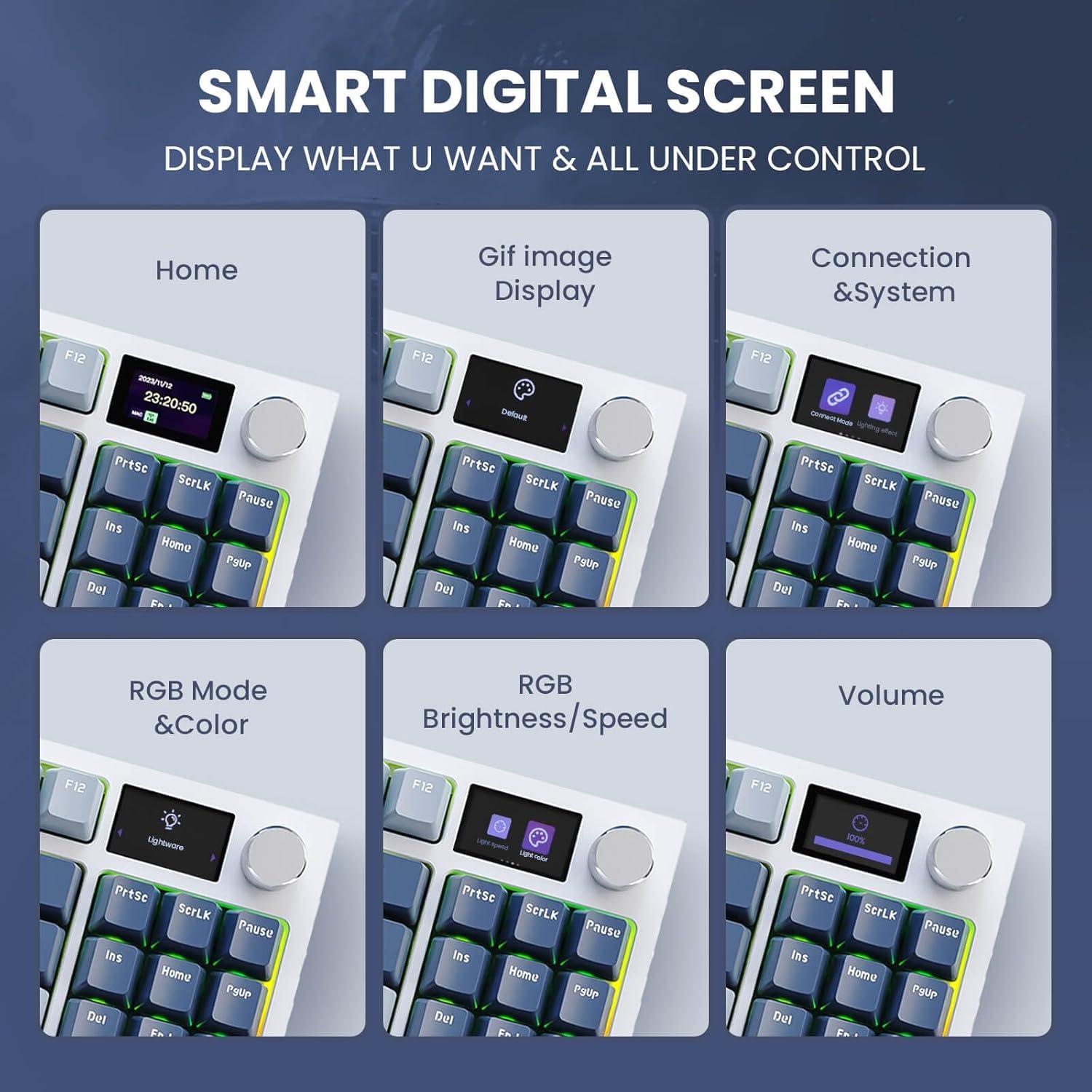 Teclado Mecánico Inalámbrico 75% Jeefull K86BS6 RGB