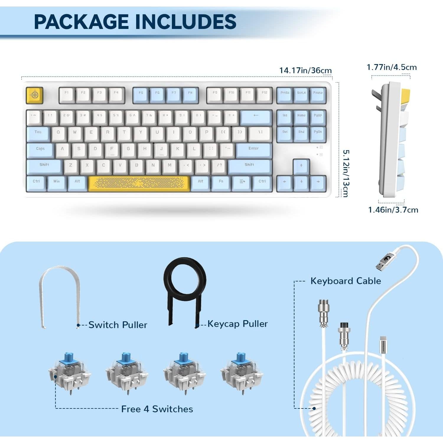 Teclado Mecánico Gaming MAGIC-REFINER AK873 TKL 75% LED RGB