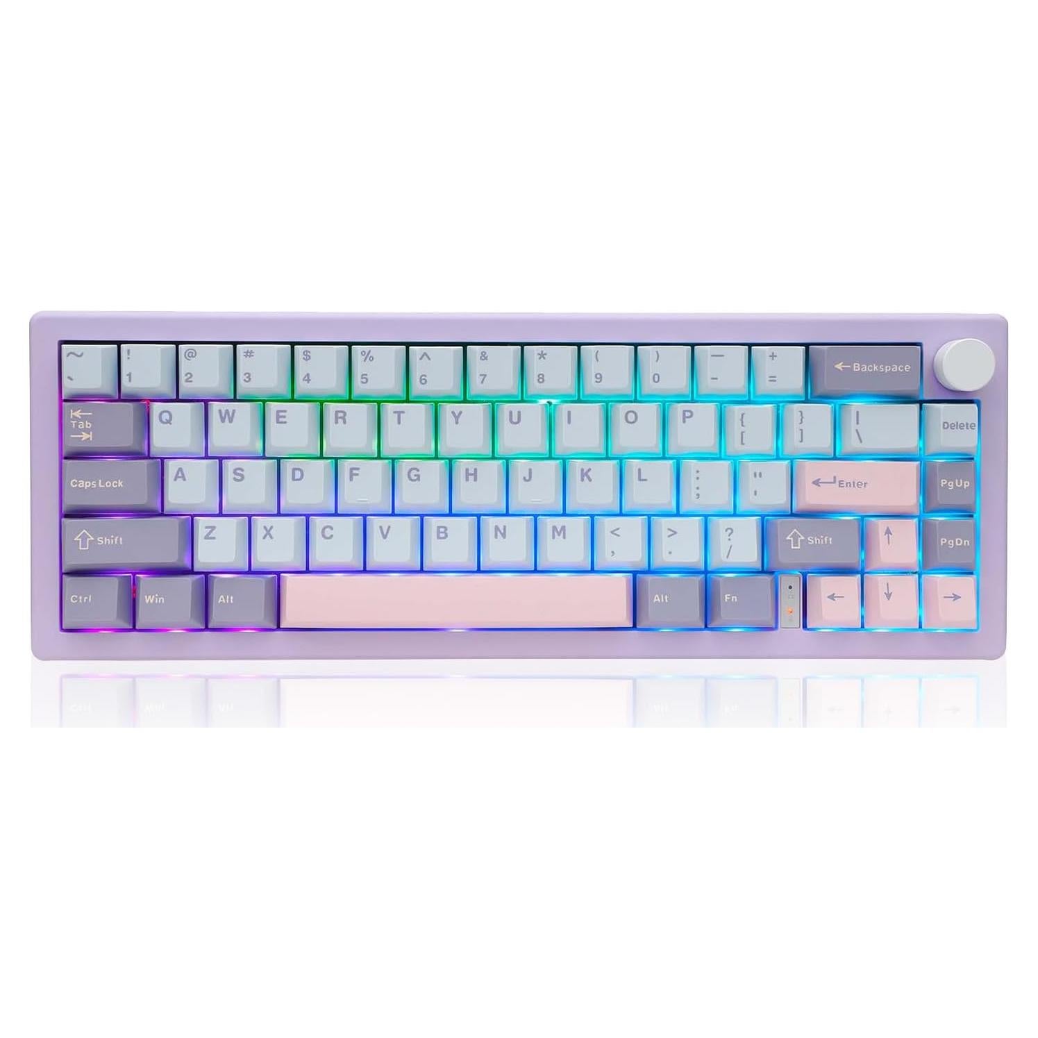Teclado Mecánico FKZ GMK67 65% Inalámbrico RGB Púrpura
