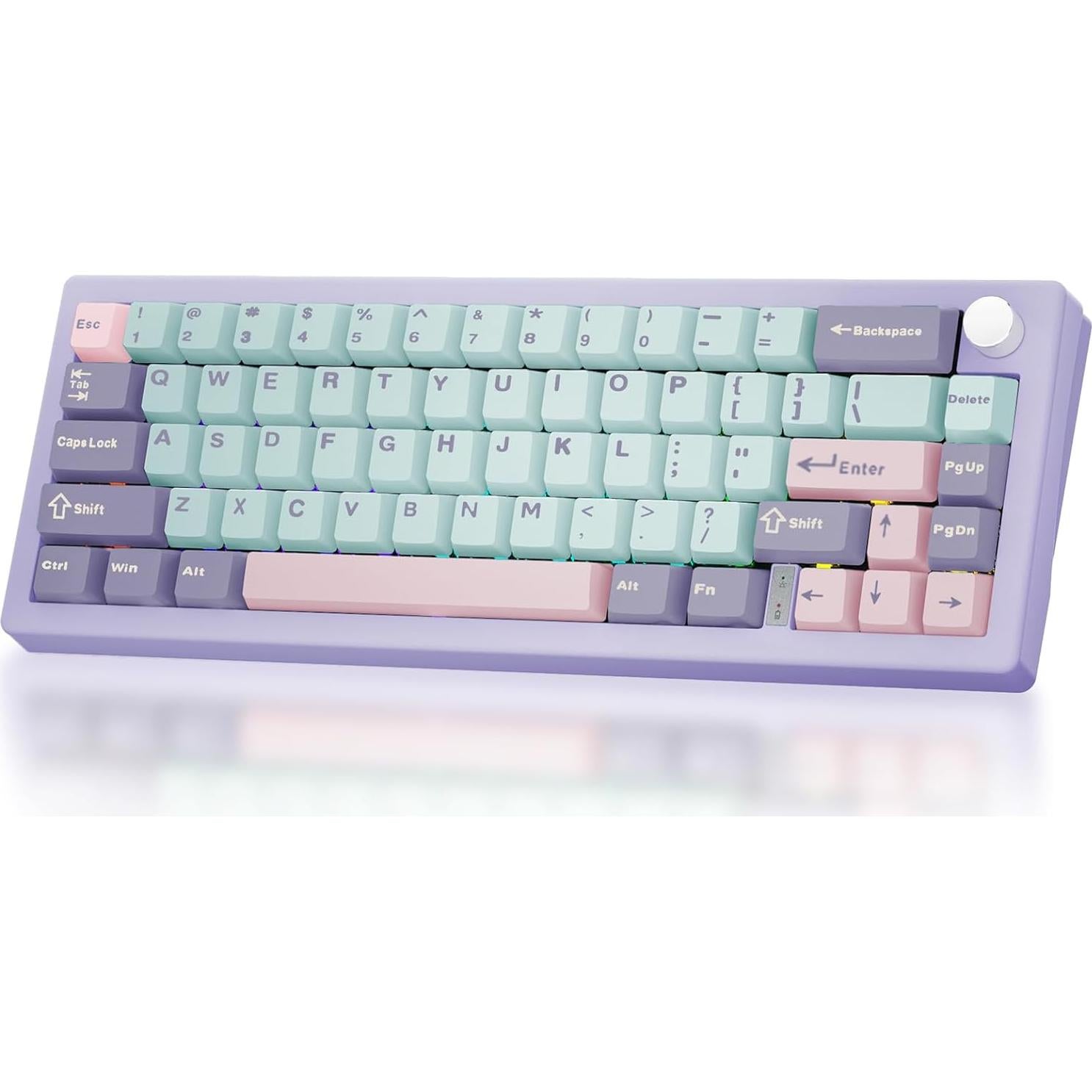 Teclado Mecánico FKZ GMK67 65% Inalámbrico RGB Púrpura