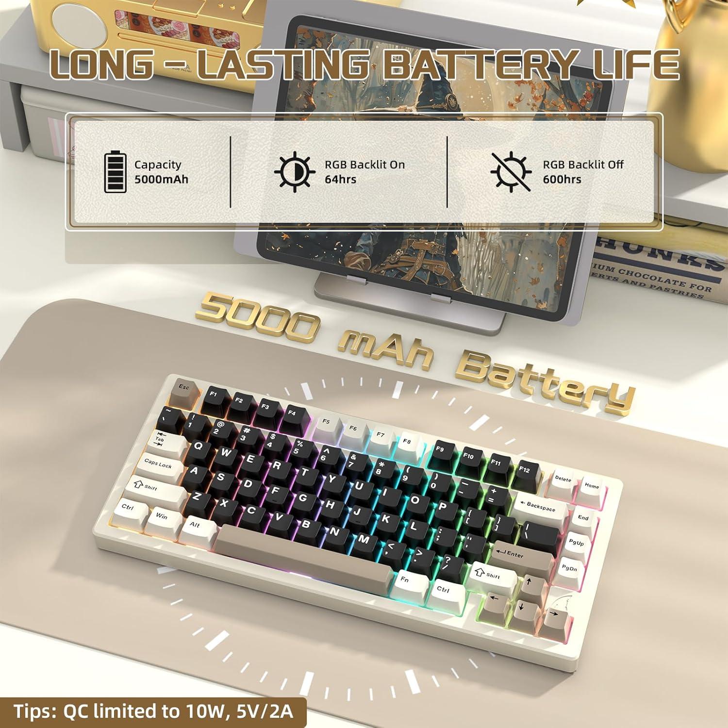 Teclado Mecánico Inalámbrico Attack Shark X75-QMK RGB - Aluminio