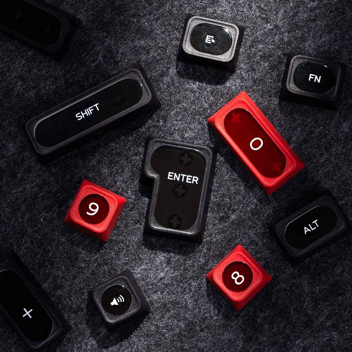 Teclas Mecánicas OHY MAX 136 PBT Translucidas Rojo y Negro