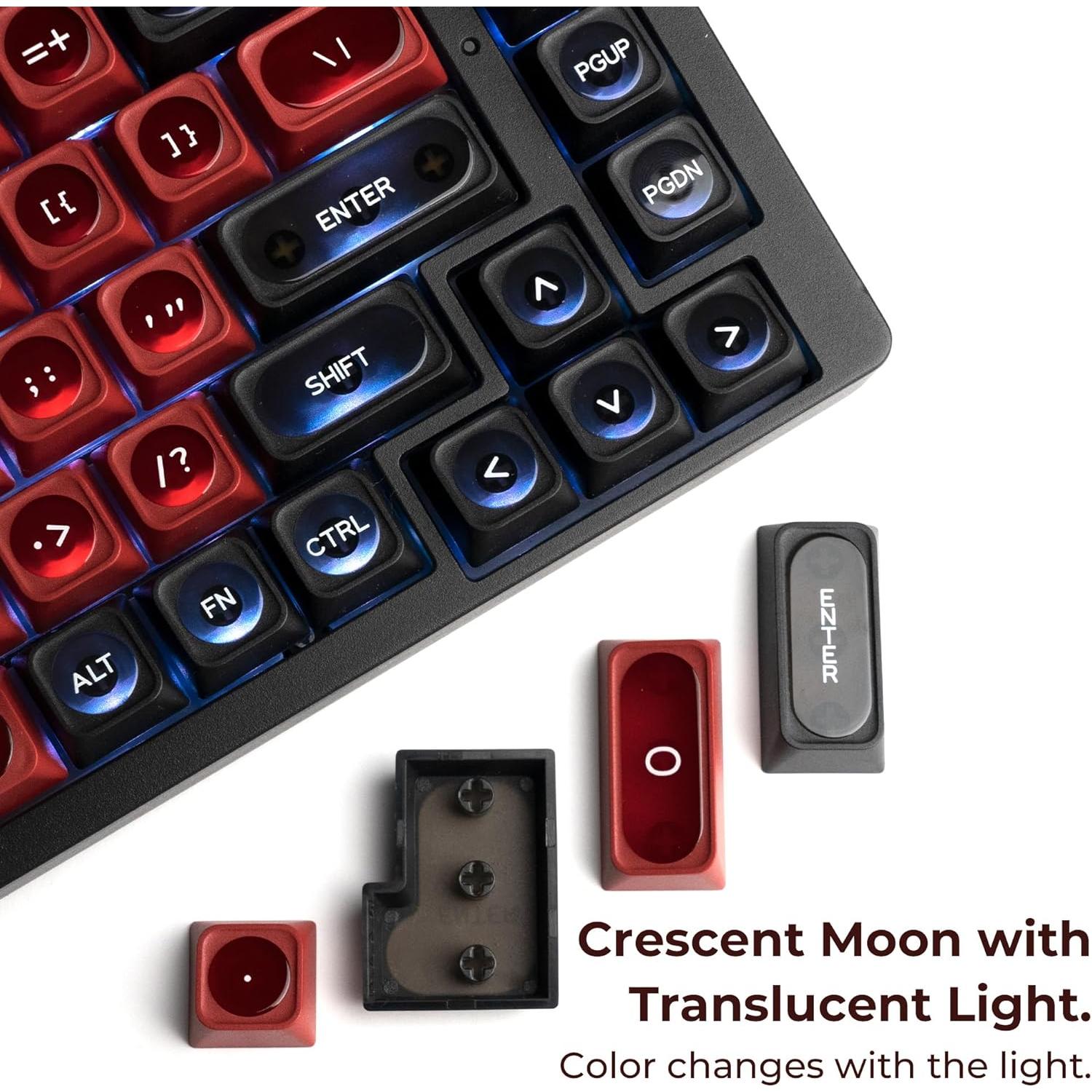 Teclas Mecánicas OHY MAX 136 PBT Translucidas Rojo y Negro