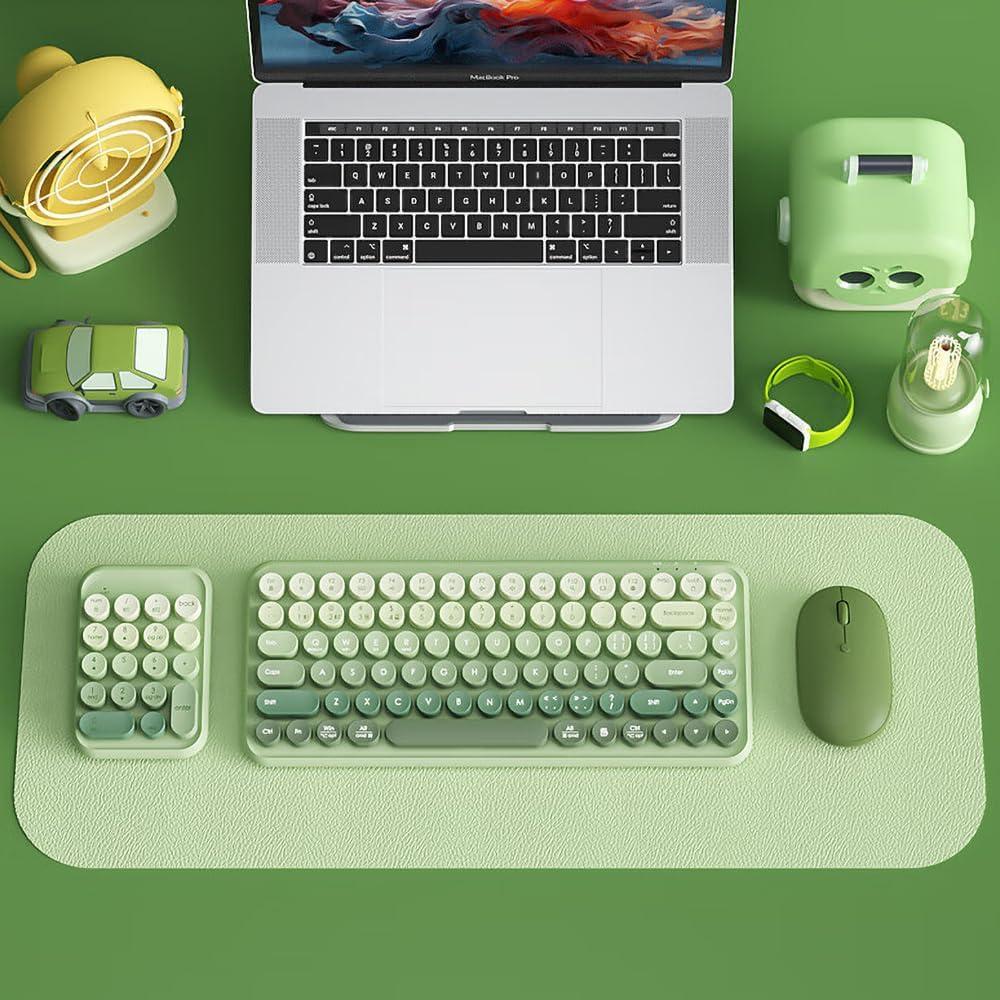 Teclado Numérico Inalámbrico TISHLED Retro Verde Matcha