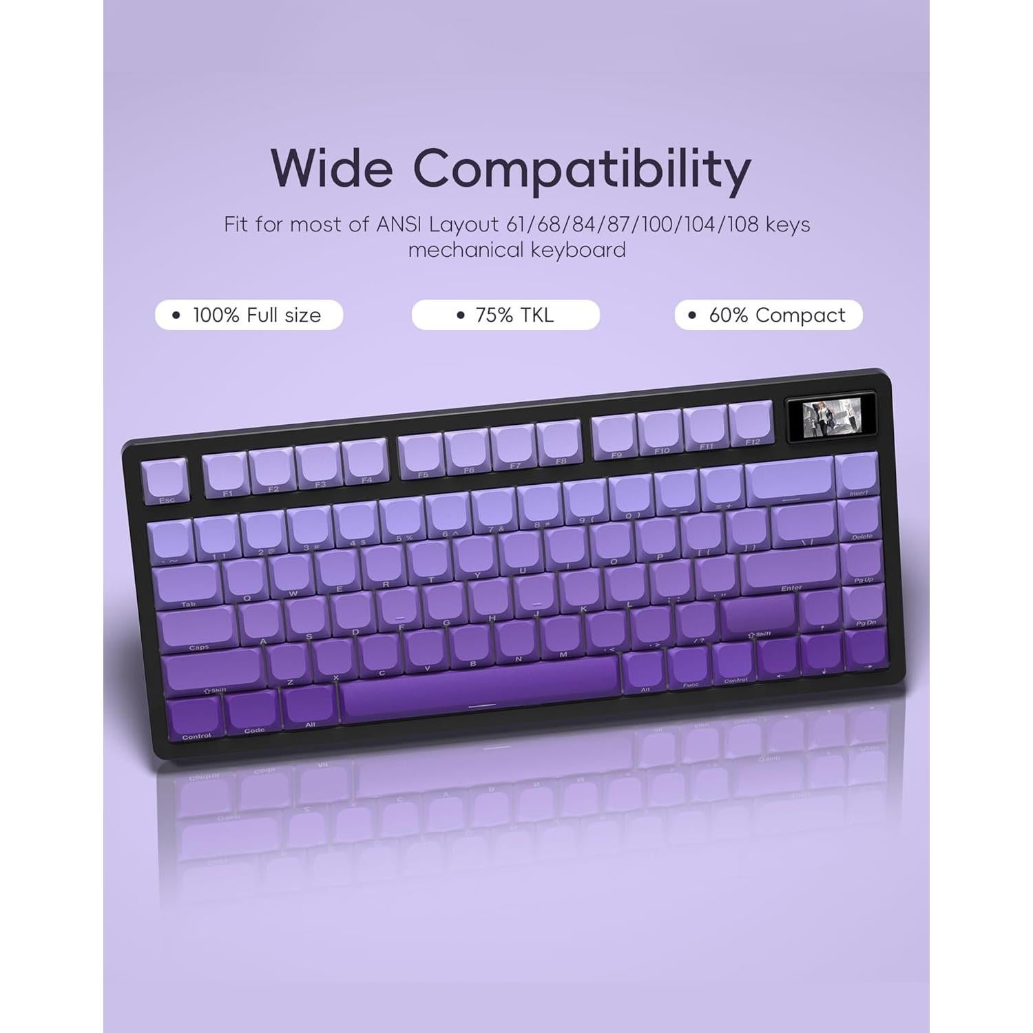 Teclas Moradas PBT Perfil Bajo OHY para Teclados Mecánicos