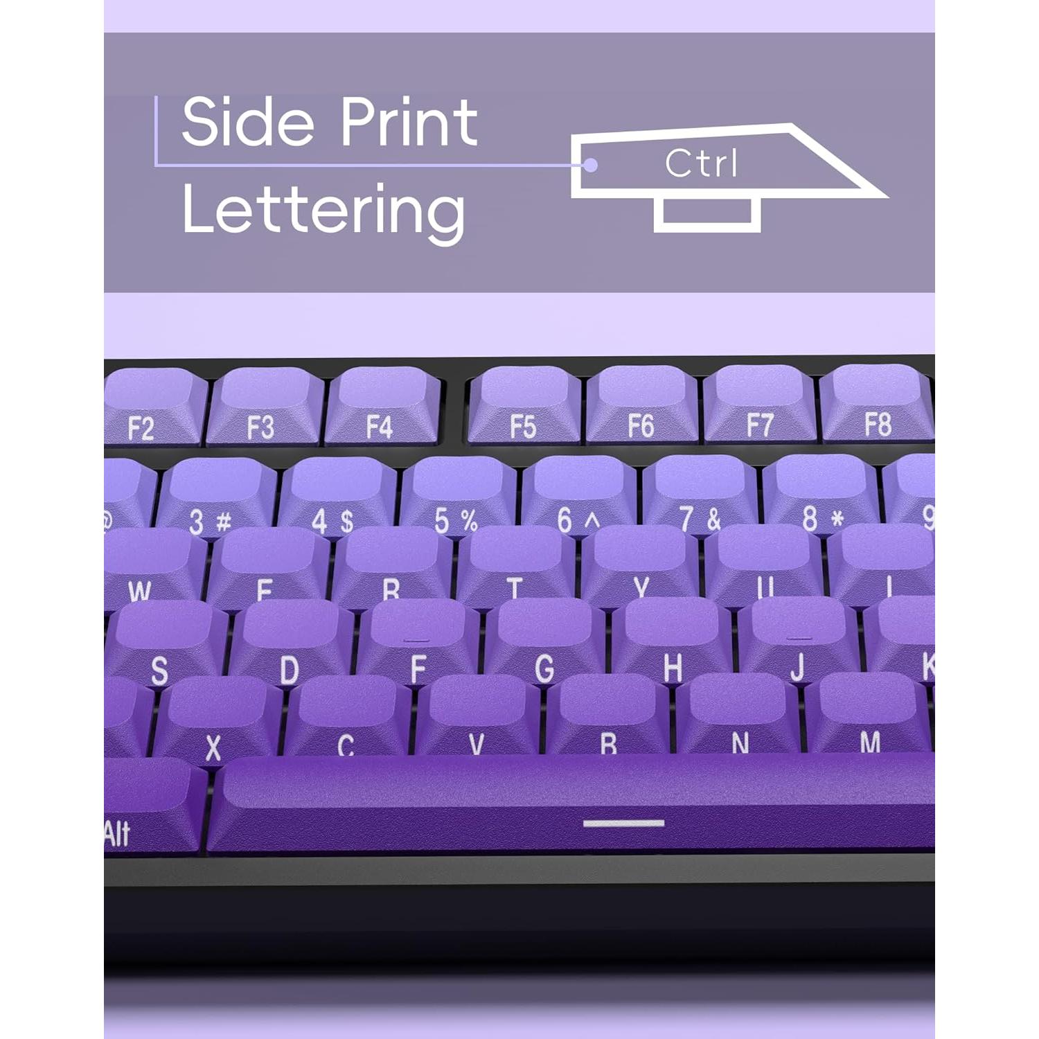 Teclas Moradas PBT Perfil Bajo OHY para Teclados Mecánicos