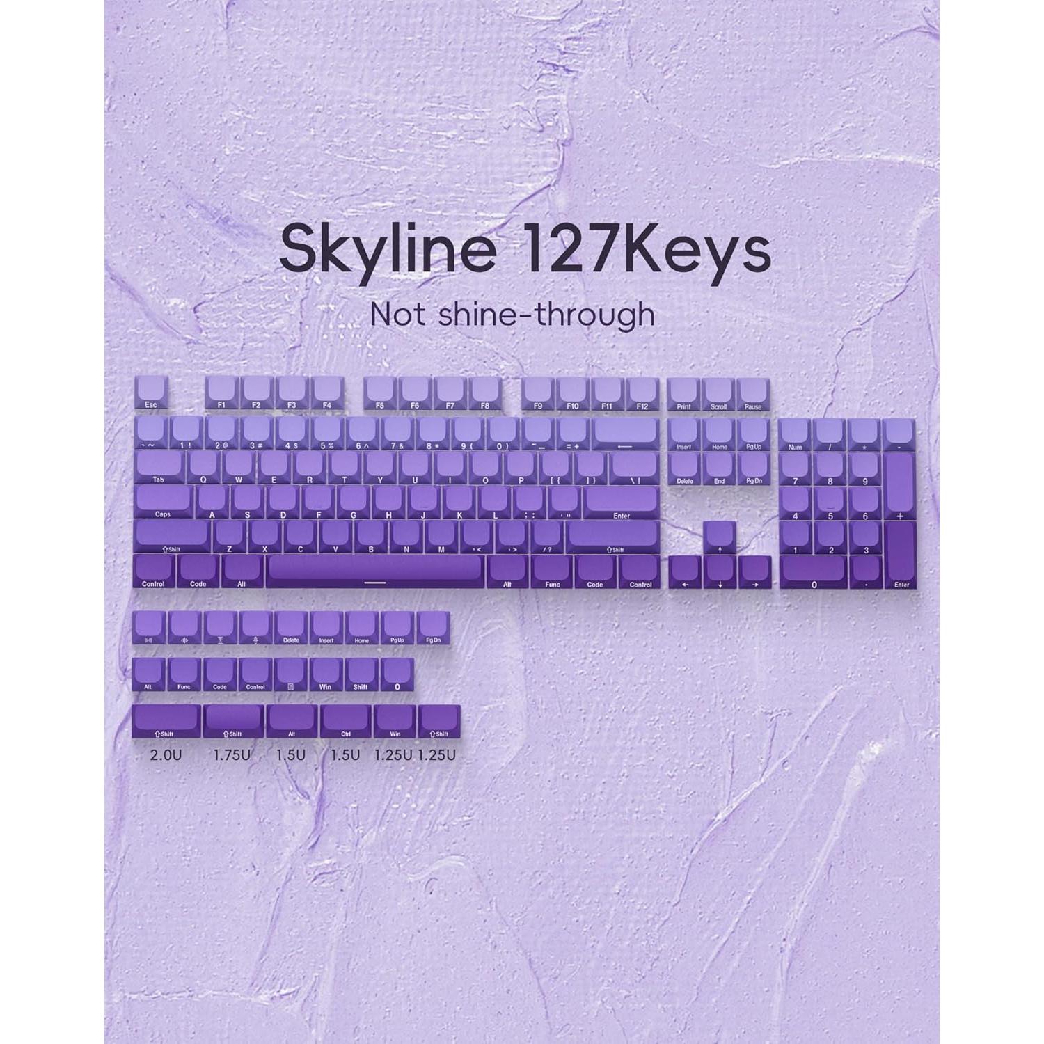 Teclas Moradas PBT Perfil Bajo OHY para Teclados Mecánicos