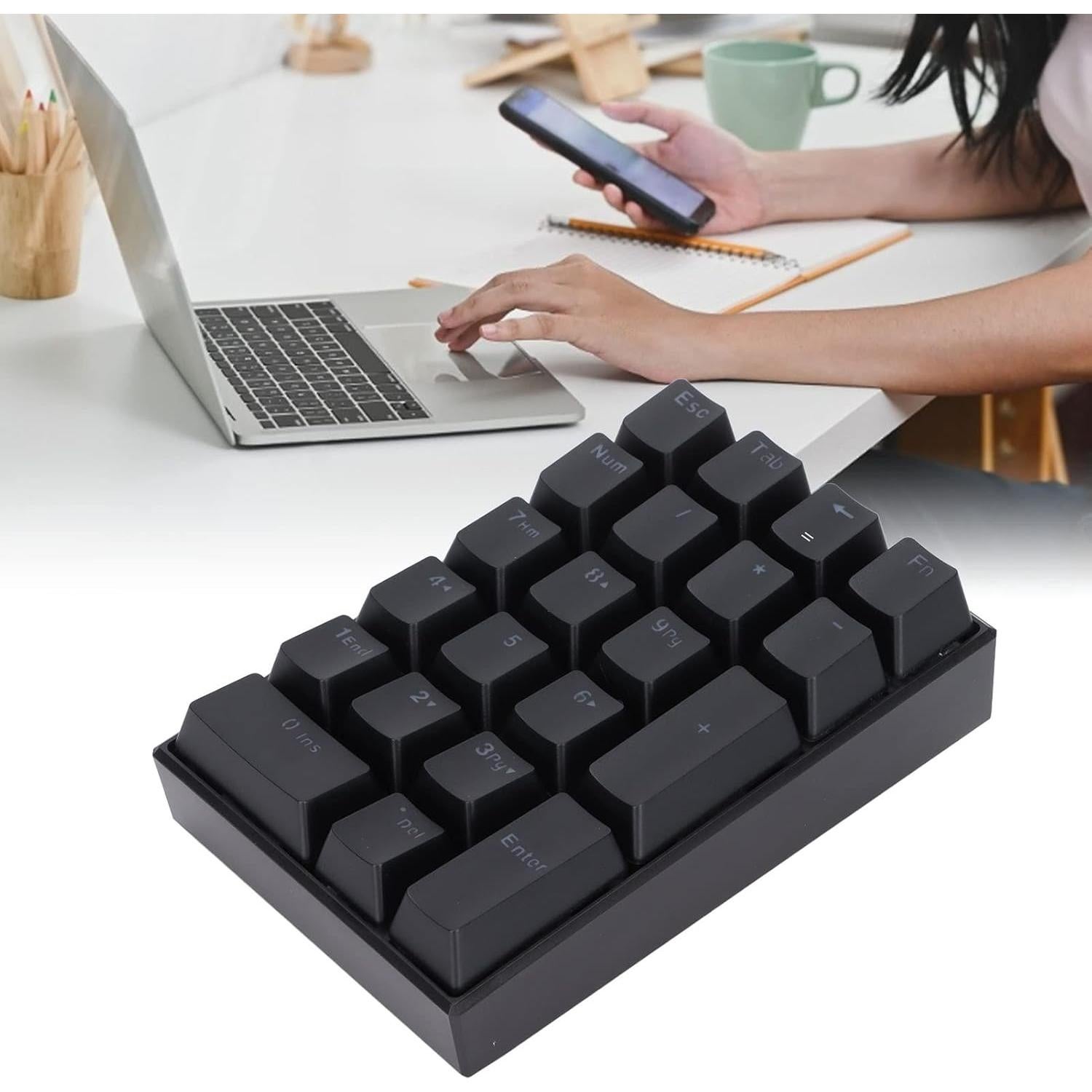 Teclado Numérico Mecánico USB Pomya 21 Teclas Retroiluminado