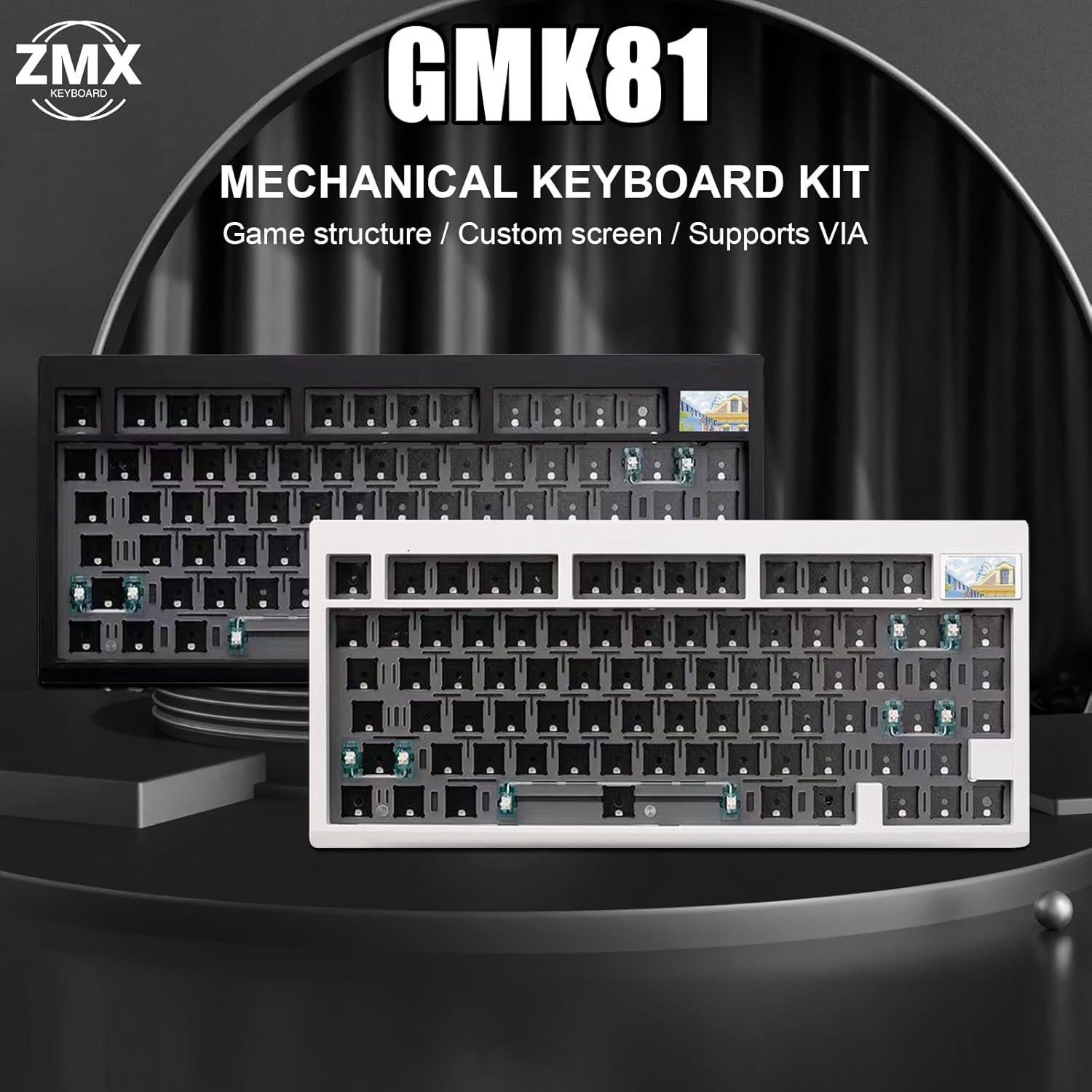 Teclado Mecánico GMK81 75% RGB Inalámbrico Type-C Negro