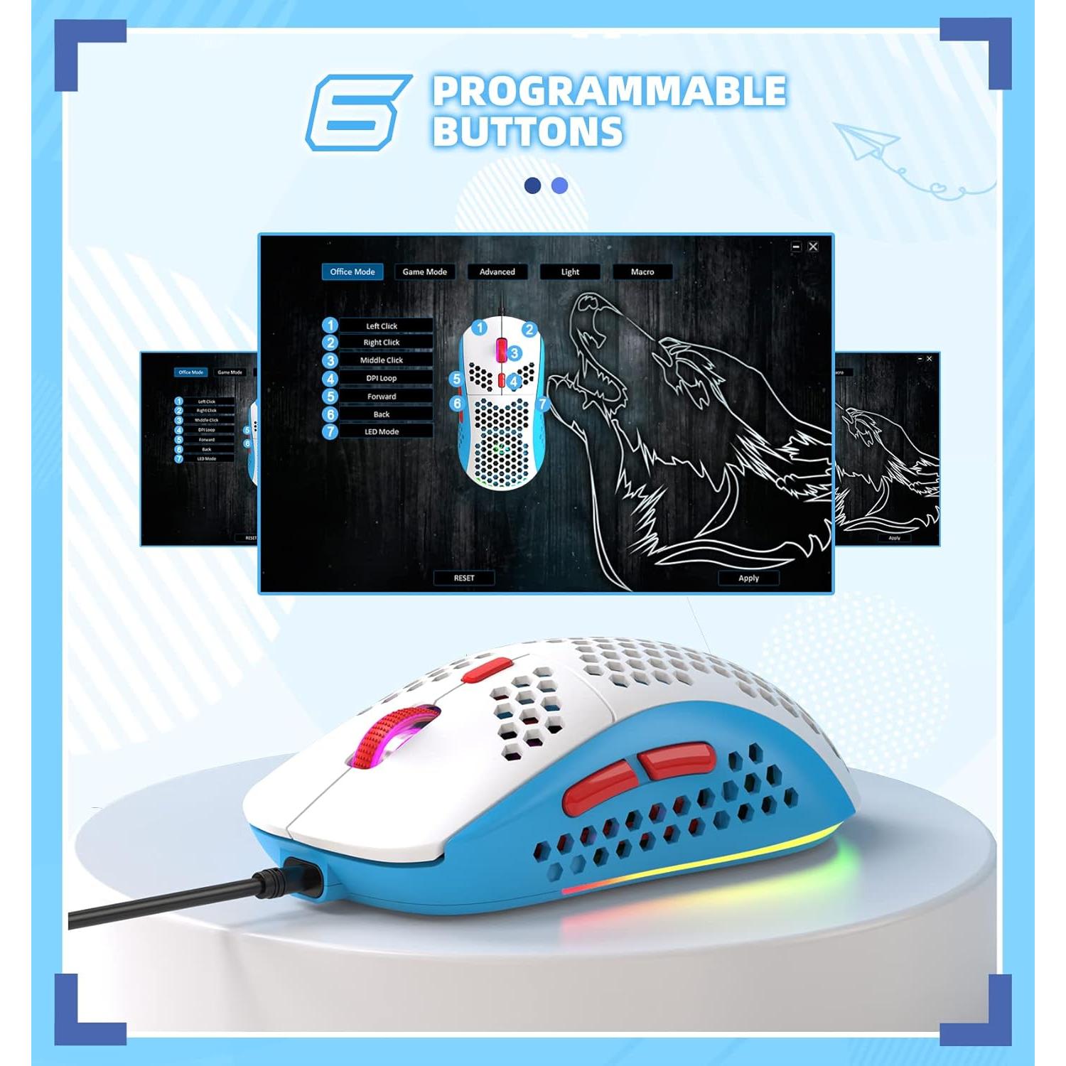 Combo Teclado Mecánico 60% LexonElec T60PRO + Ratón RGB 6400 DPI