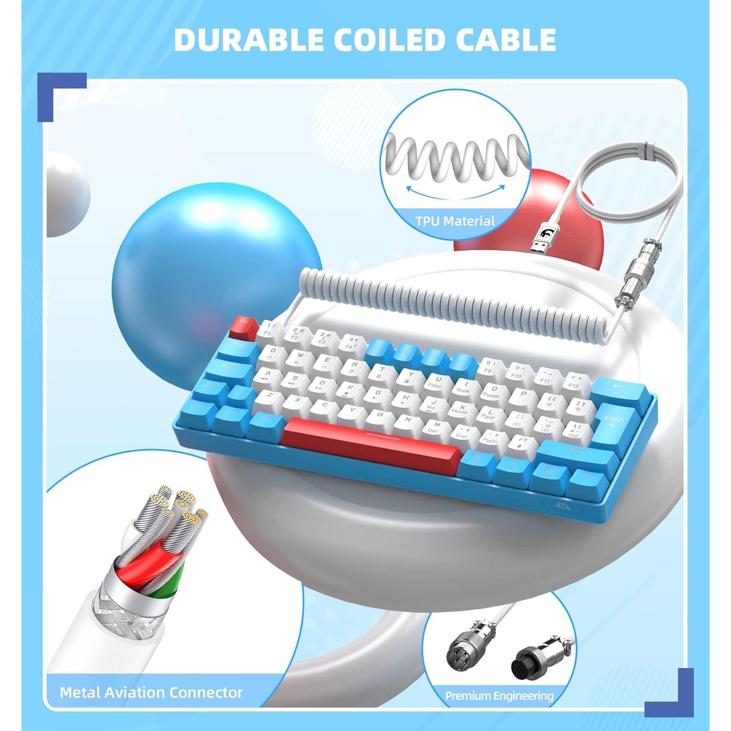 Combo Teclado Mecánico 60% LexonElec T60PRO + Ratón RGB 6400 DPI