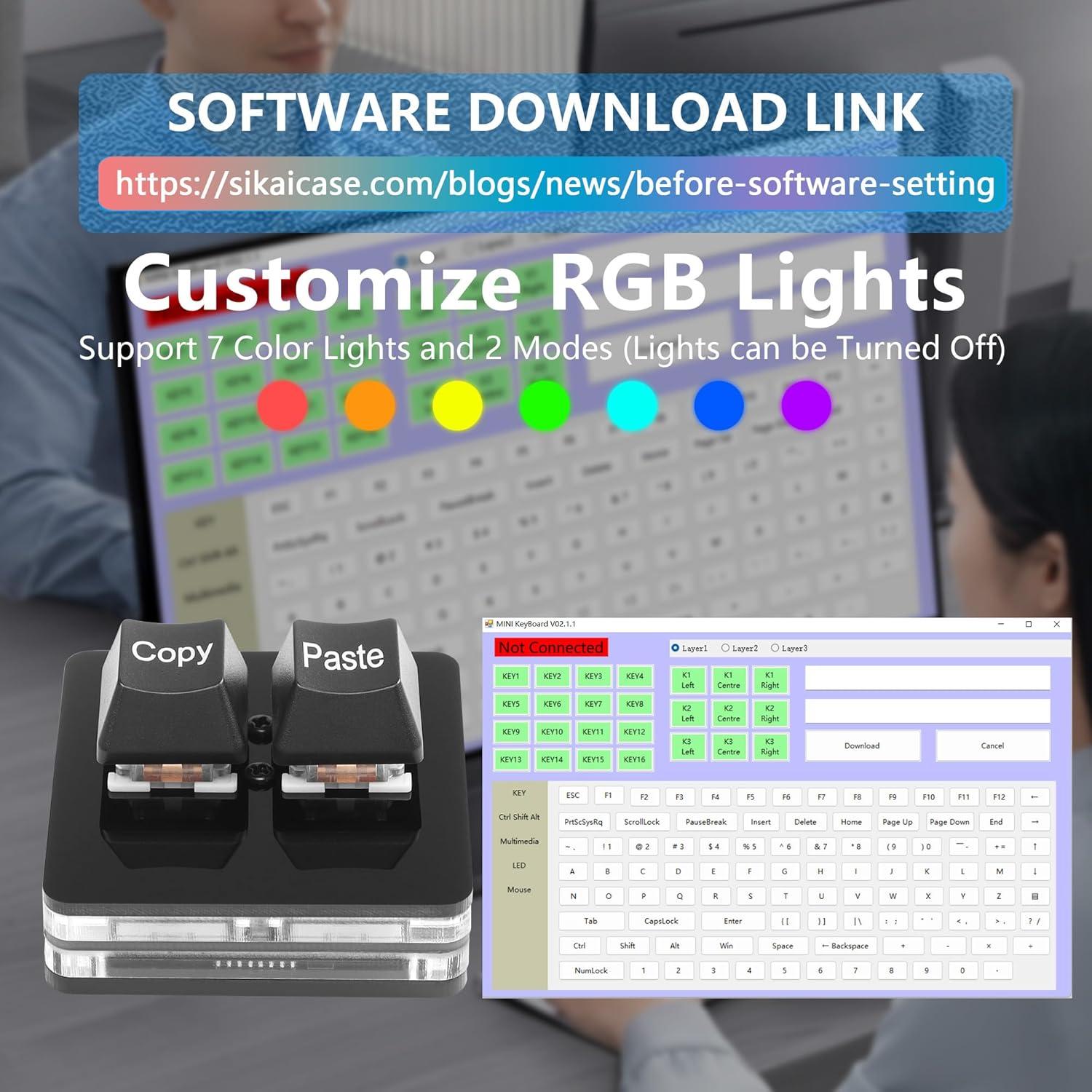 Teclado Mecánico SinLoon USB 2 Teclas HotSwap RGB Negro