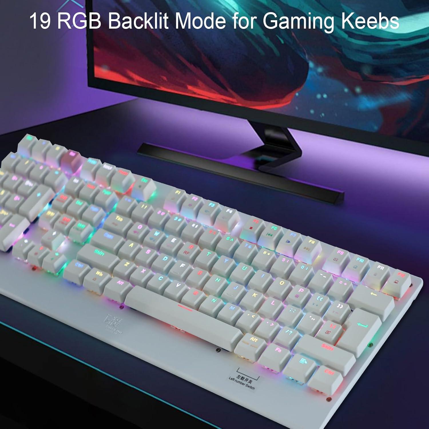 Teclado Mecánico RGB Neepoolock ZY-2218 para Zurdos 111 Teclas