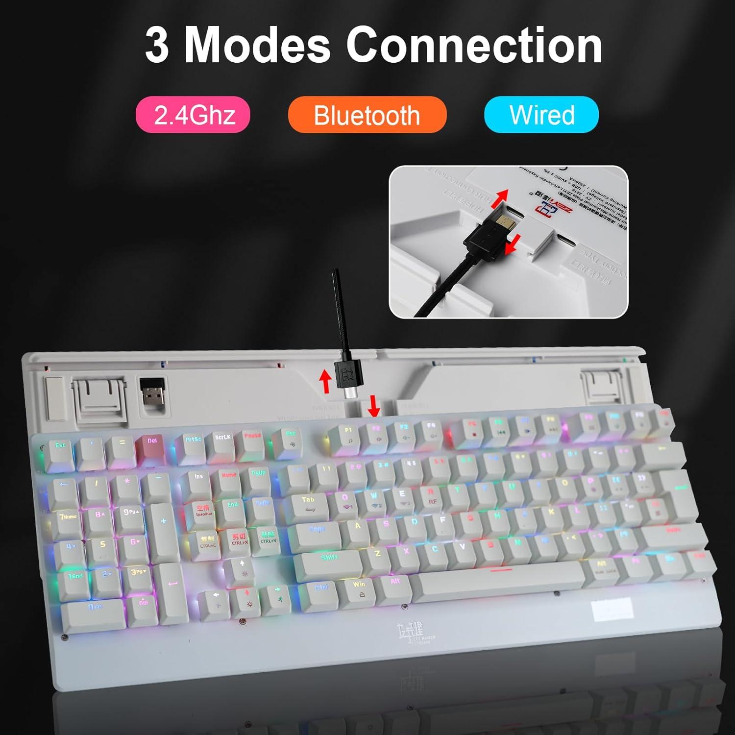 Teclado Mecánico RGB Neepoolock ZY-2218 para Zurdos 111 Teclas