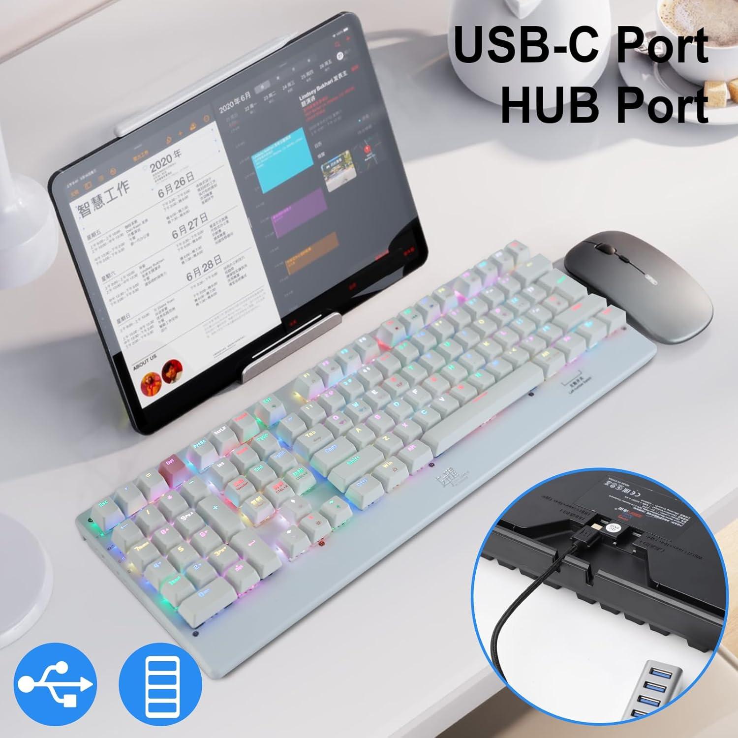 Teclado Mecánico RGB Neepoolock ZY-2218 para Zurdos 111 Teclas