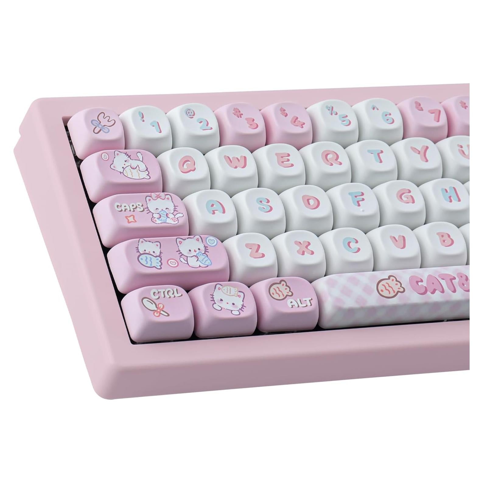 Juego de Teclas PBT Gato Bonito 140 Teclas MOA Cherry MX