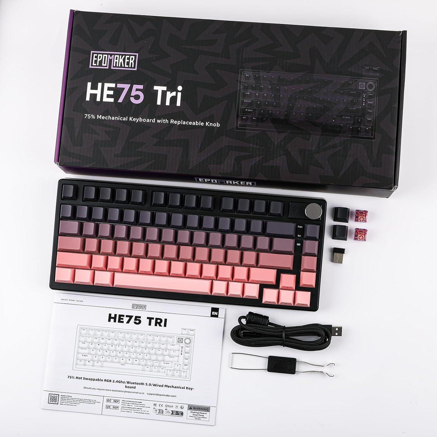 Teclado Mecánico Inalámbrico EPOMAKER HE75 RGB 81 Teclas