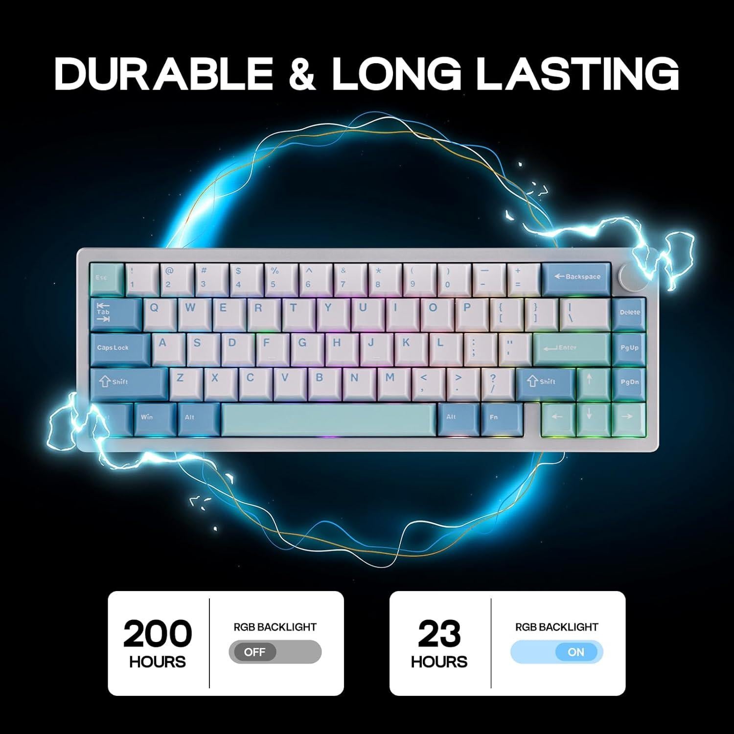 Teclado Mecánico Inalámbrico EPOMAKER Galaxy65 Plata RGB