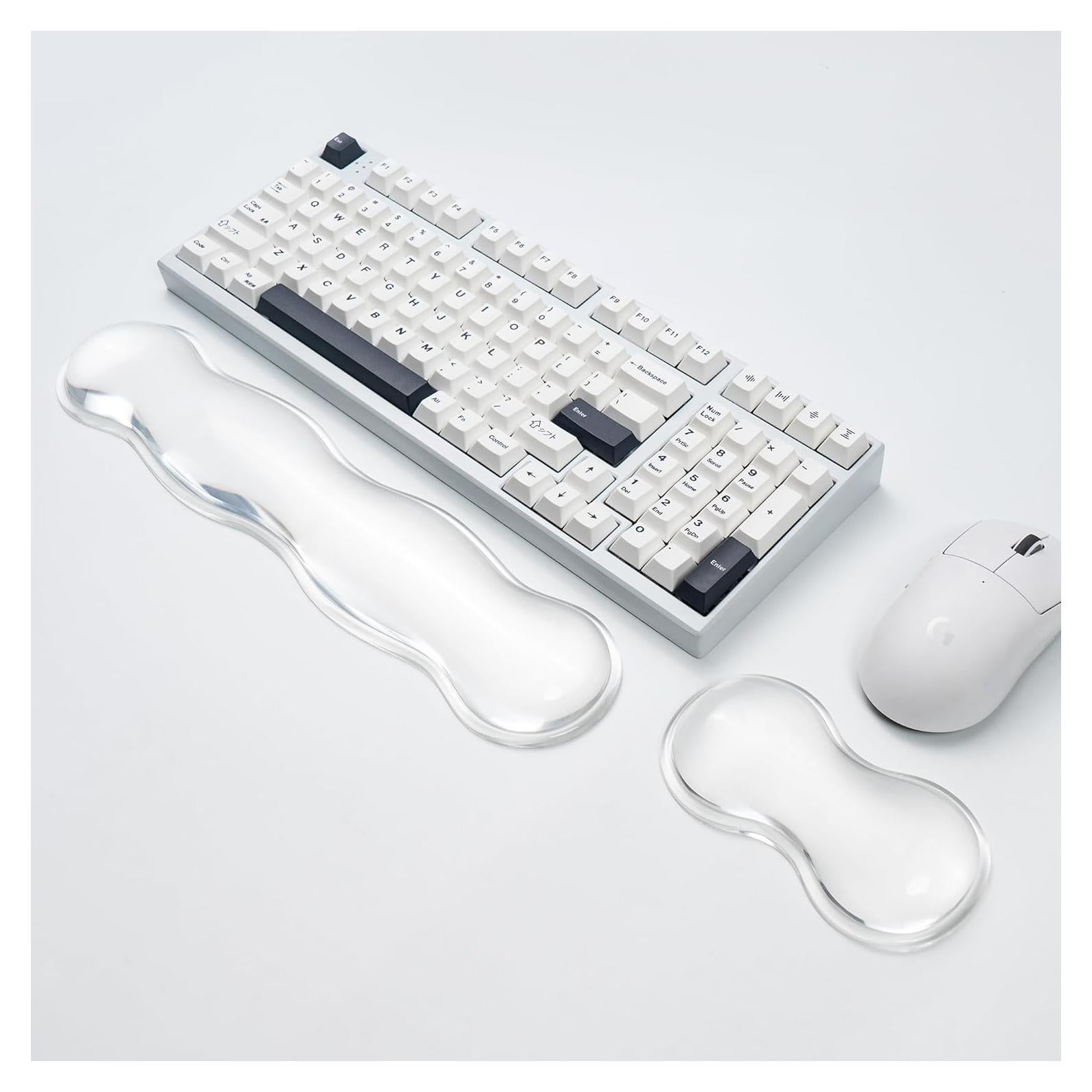 Juego de Reposamuñecas Ergonómico de Gel Silicona Sumgsn - Blanco
