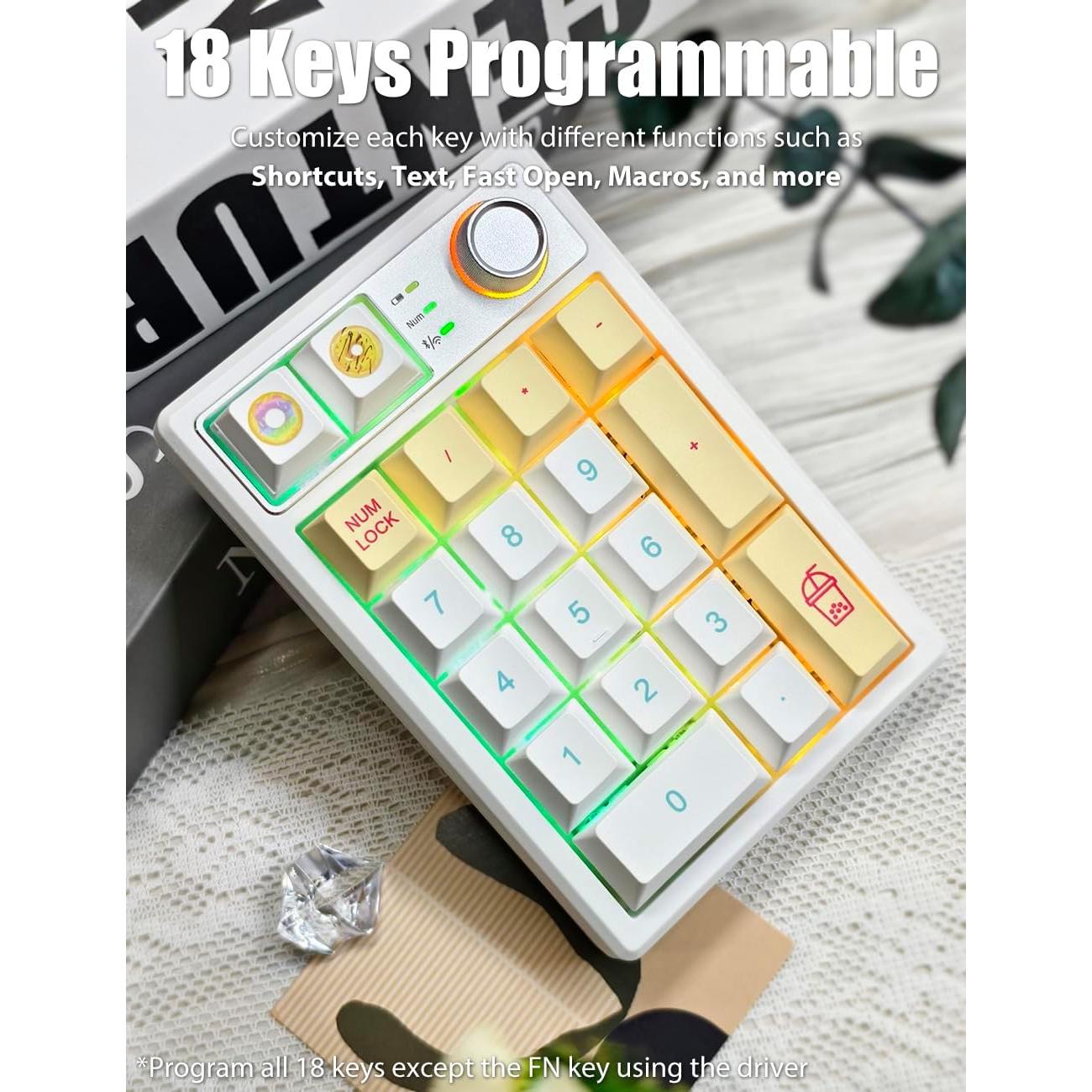 Teclado Numérico Mecánico TISHLED K19 Inalámbrico RGB