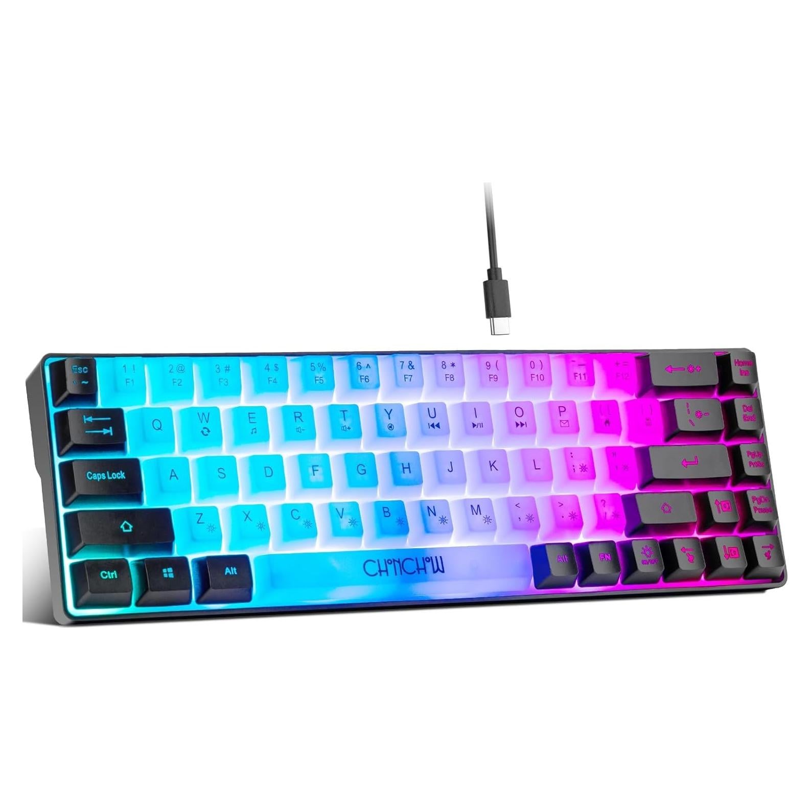 Teclado Gaming RGB CHONCHOW G31a 60% 68 Teclas USB Iluminado