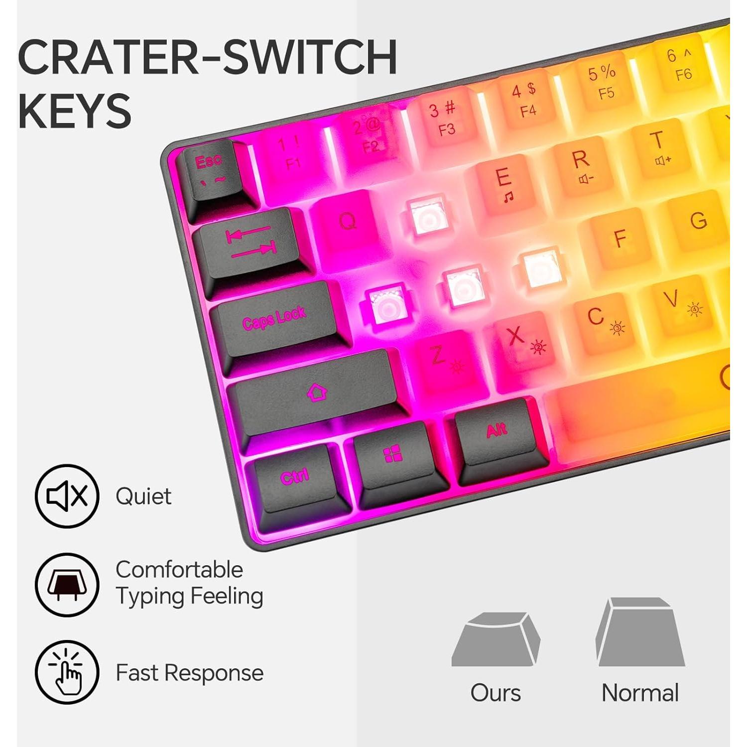 Teclado Gaming RGB CHONCHOW G31a 60% 68 Teclas USB Iluminado