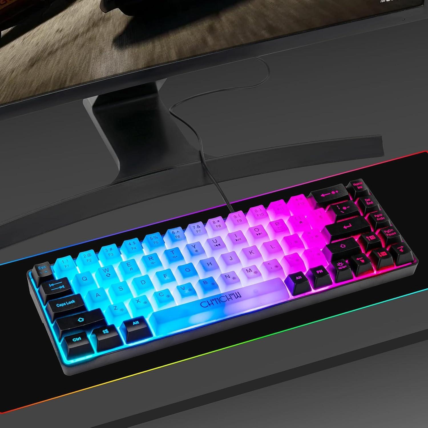 Teclado Gaming RGB CHONCHOW G31a 60% 68 Teclas USB Iluminado