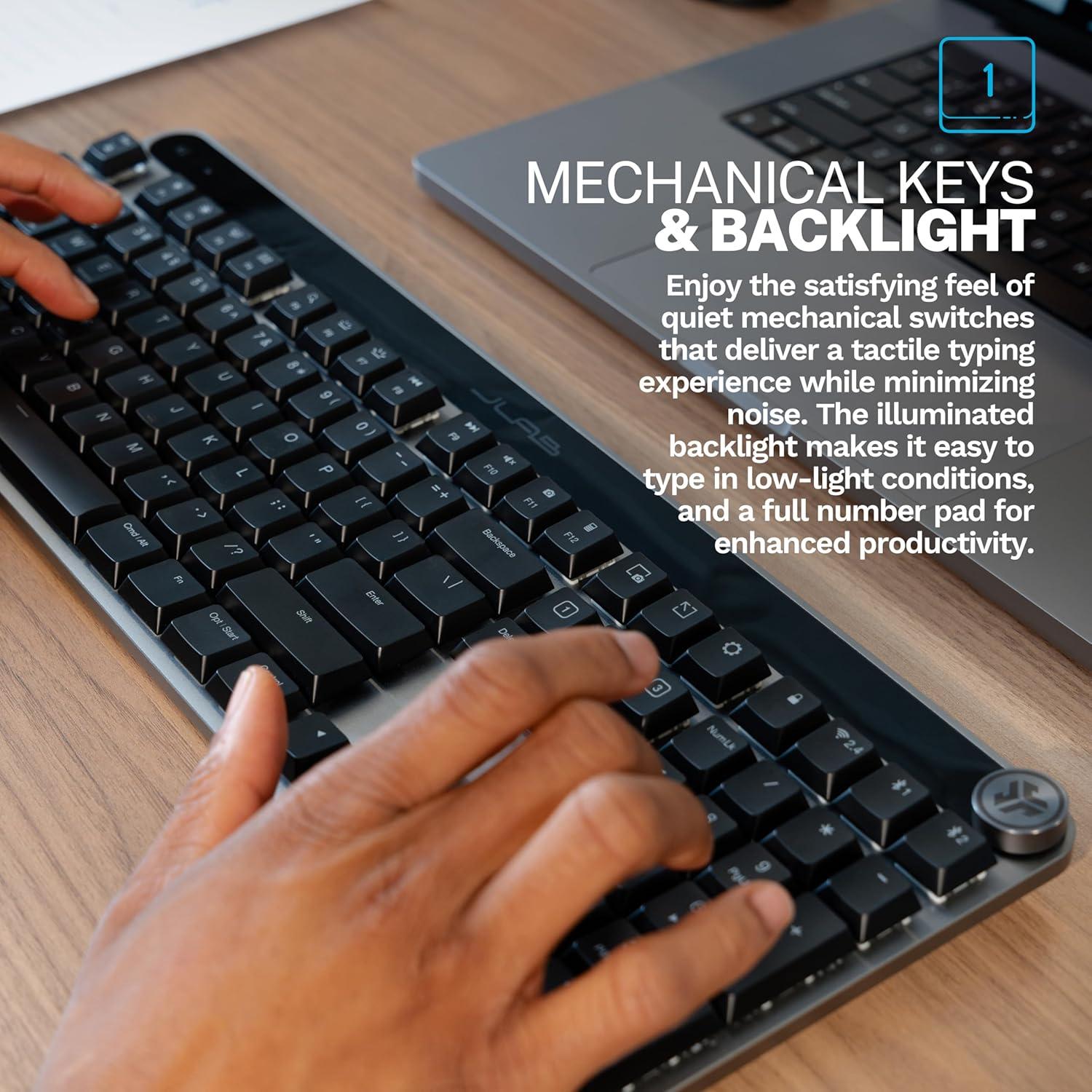 Teclado Mecánico Inalámbrico JLab Epic, Retroiluminado, 108 Teclas