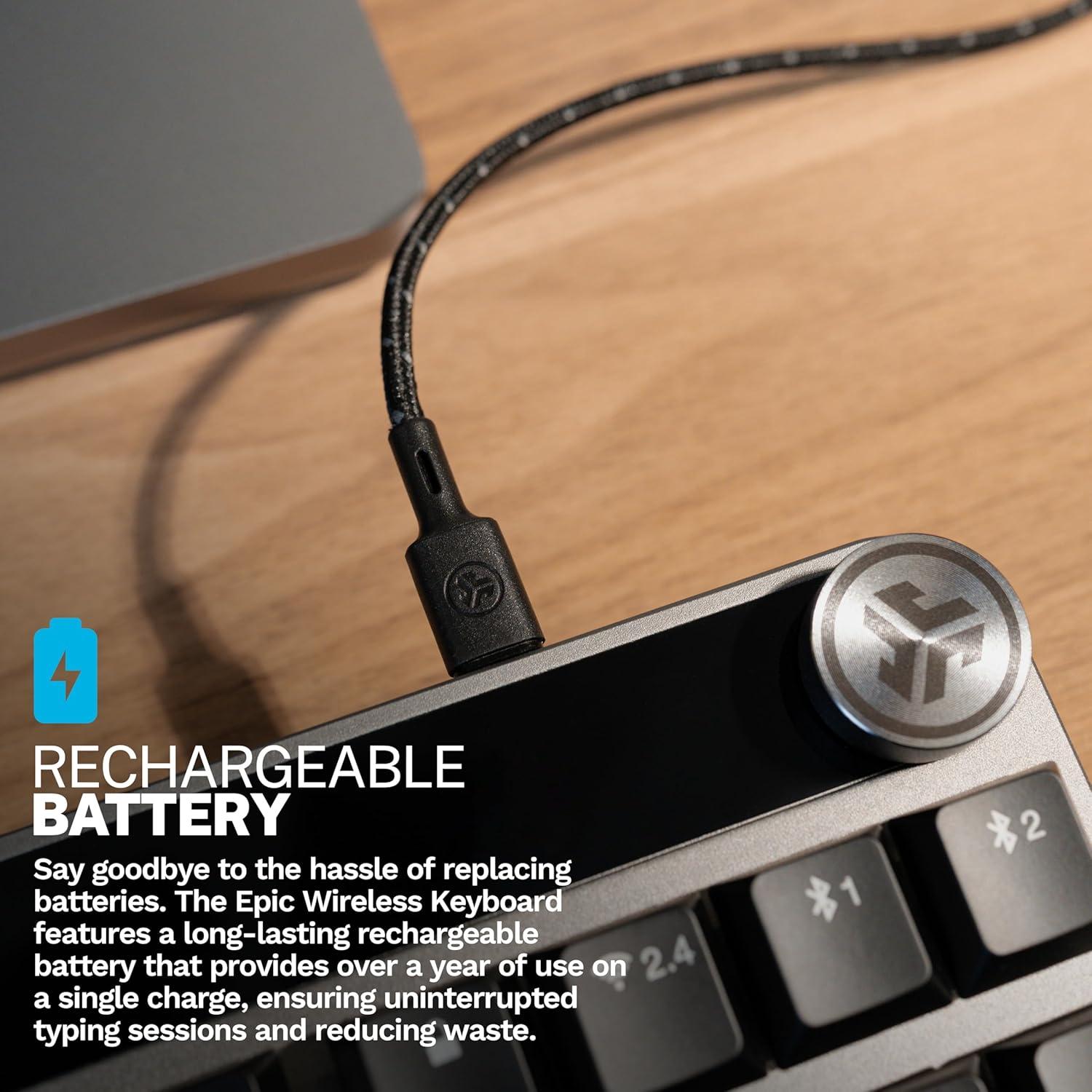 Teclado Mecánico Inalámbrico JLab Epic, Retroiluminado, 108 Teclas