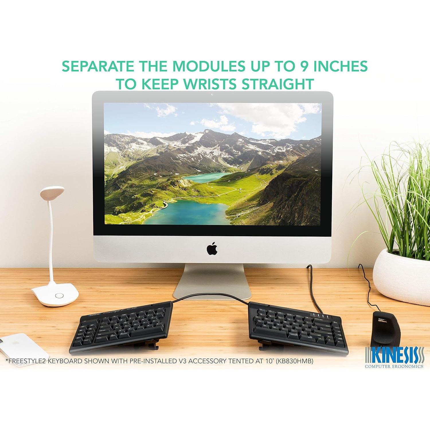 Teclado Ergonómico Kinesis Freestyle2 para Mac con Elevadores V3