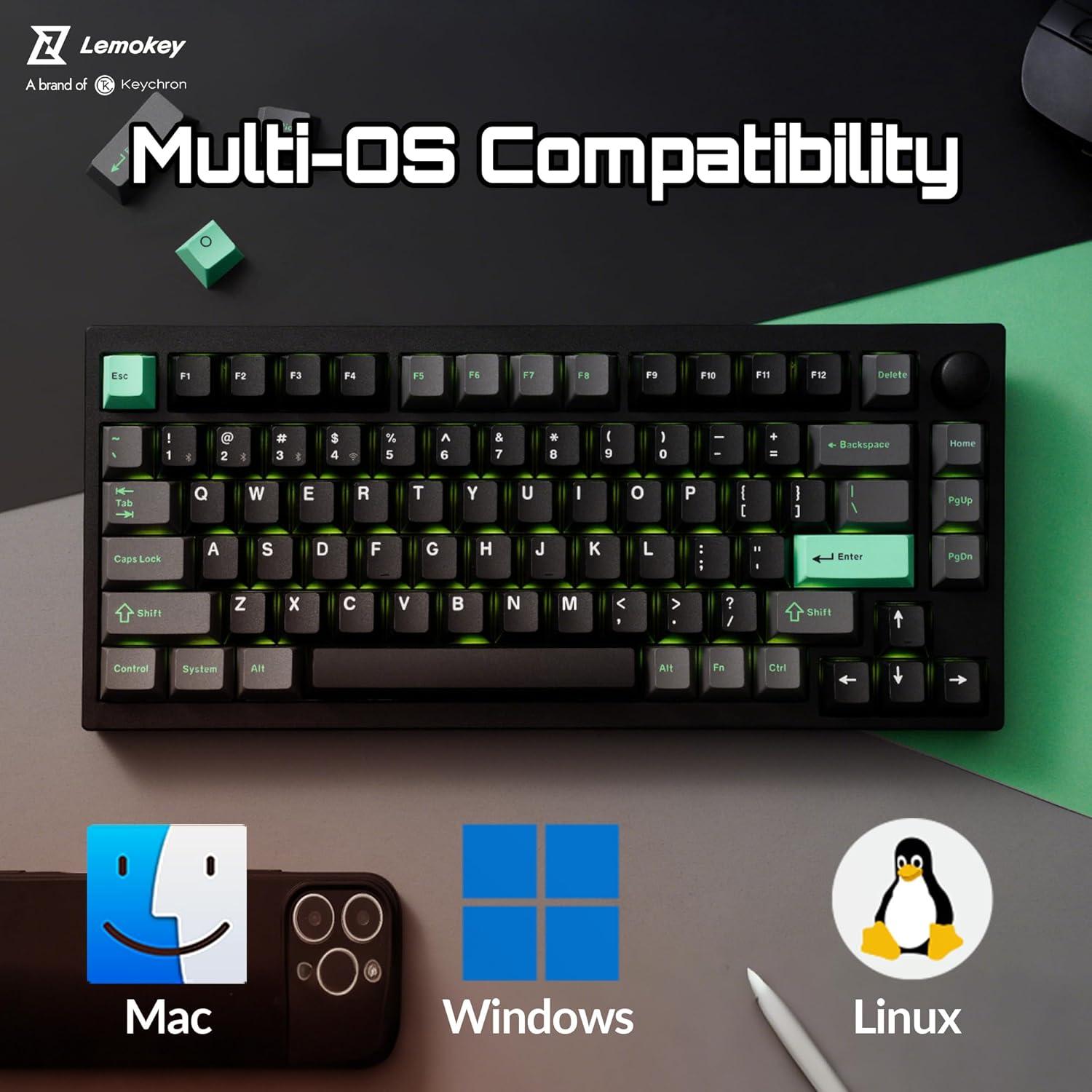 Teclado Mecánico Inalámbrico Lemokey P1 HE 75% Negro