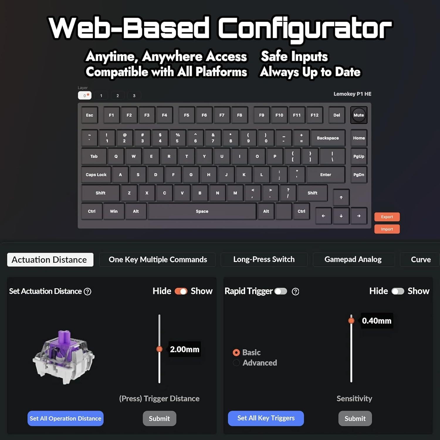 Teclado Mecánico Inalámbrico Lemokey P1 HE 75% Negro
