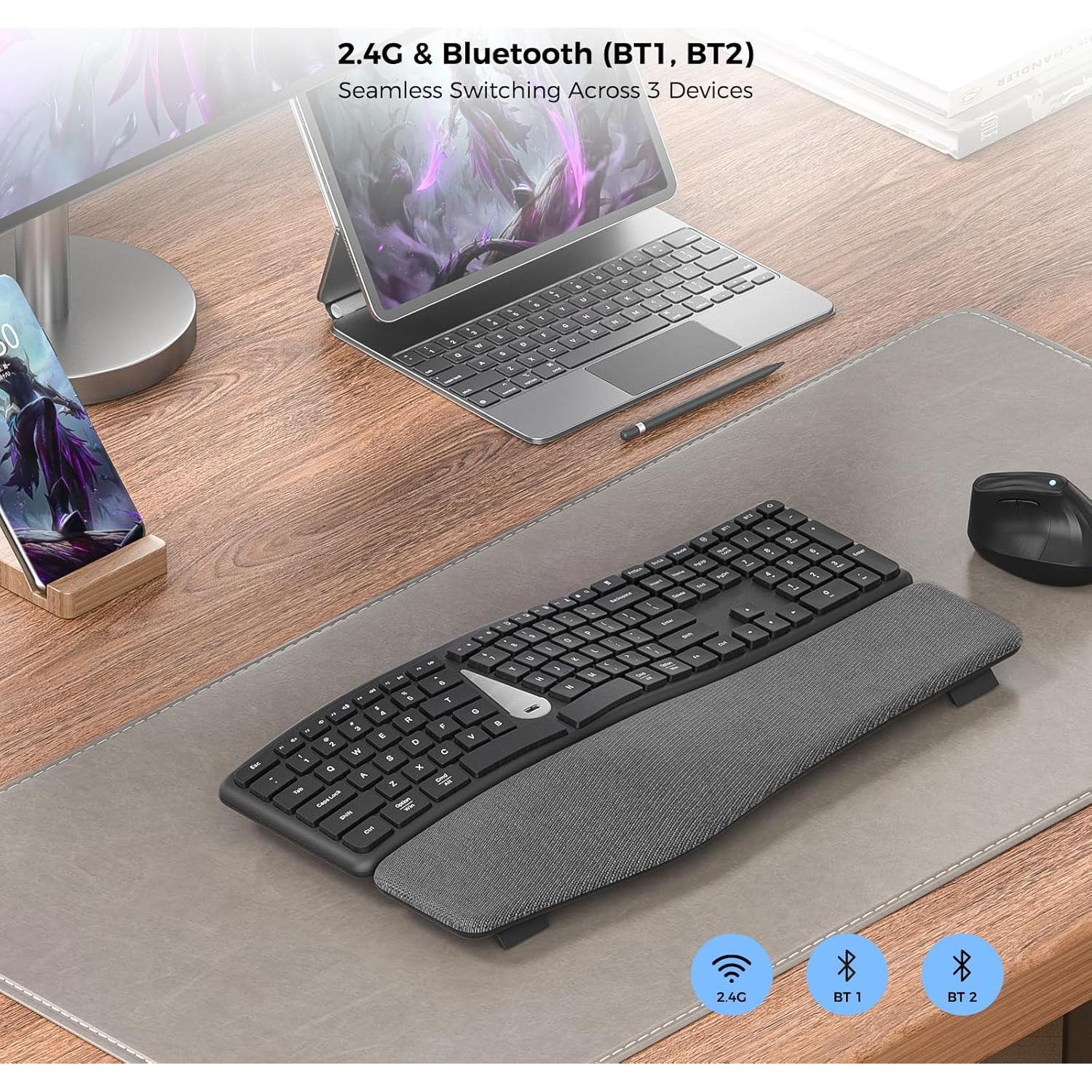 Teclado Ergonómico Dividido Kysona EK15 Inalámbrico Bluetooth