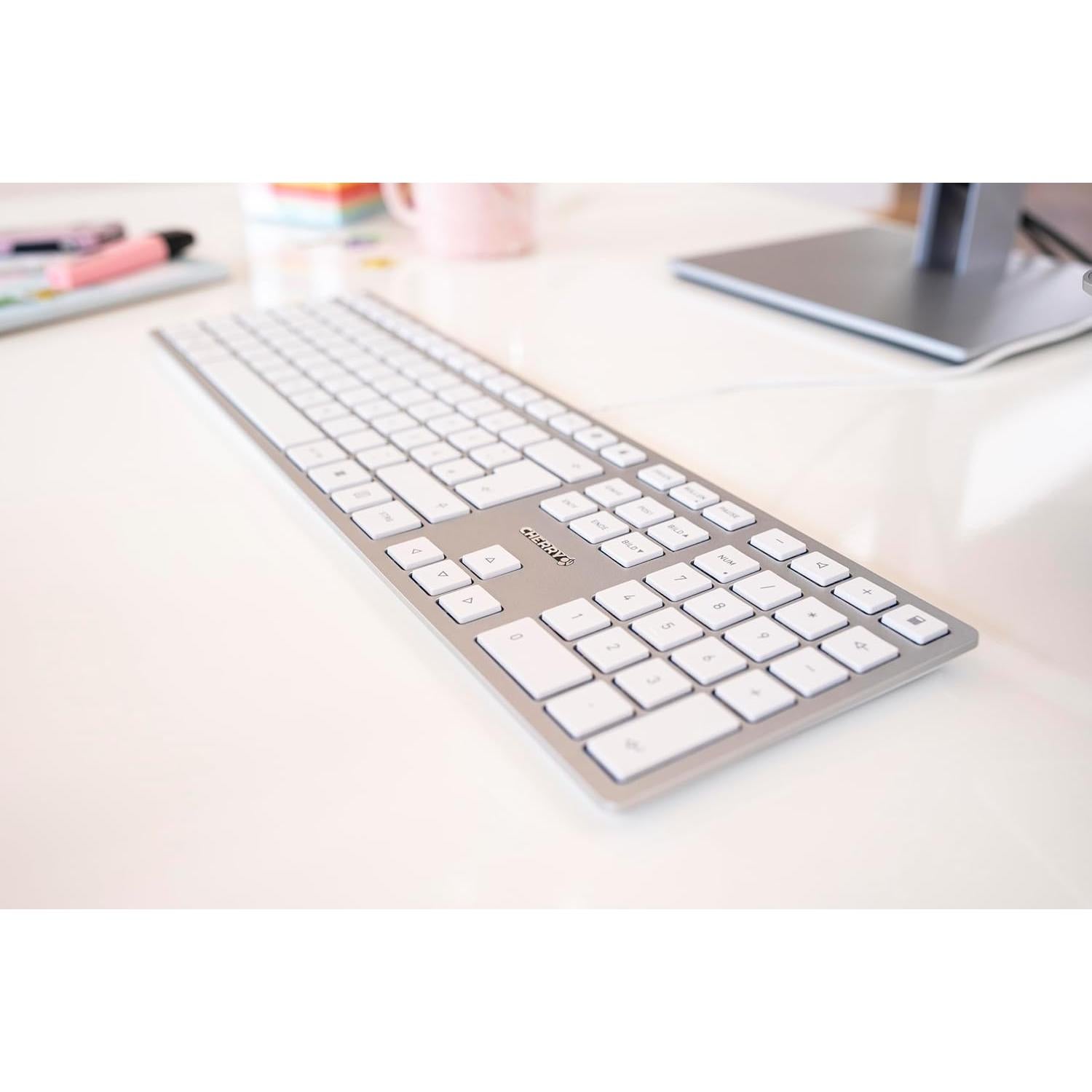 Teclado Cherry KC 6000 Slim USB QWERTY Plata Conectado