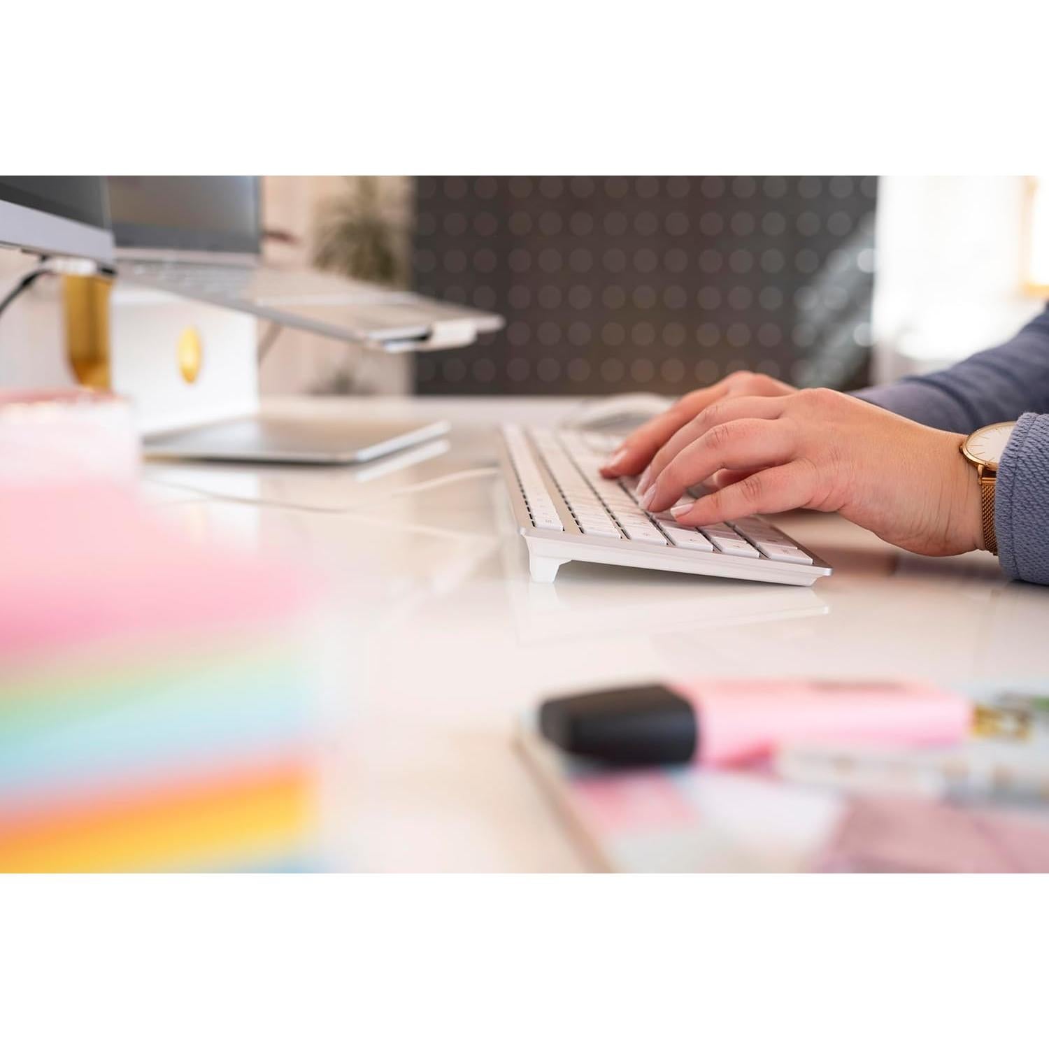 Teclado Cherry KC 6000 Slim USB QWERTY Plata Conectado